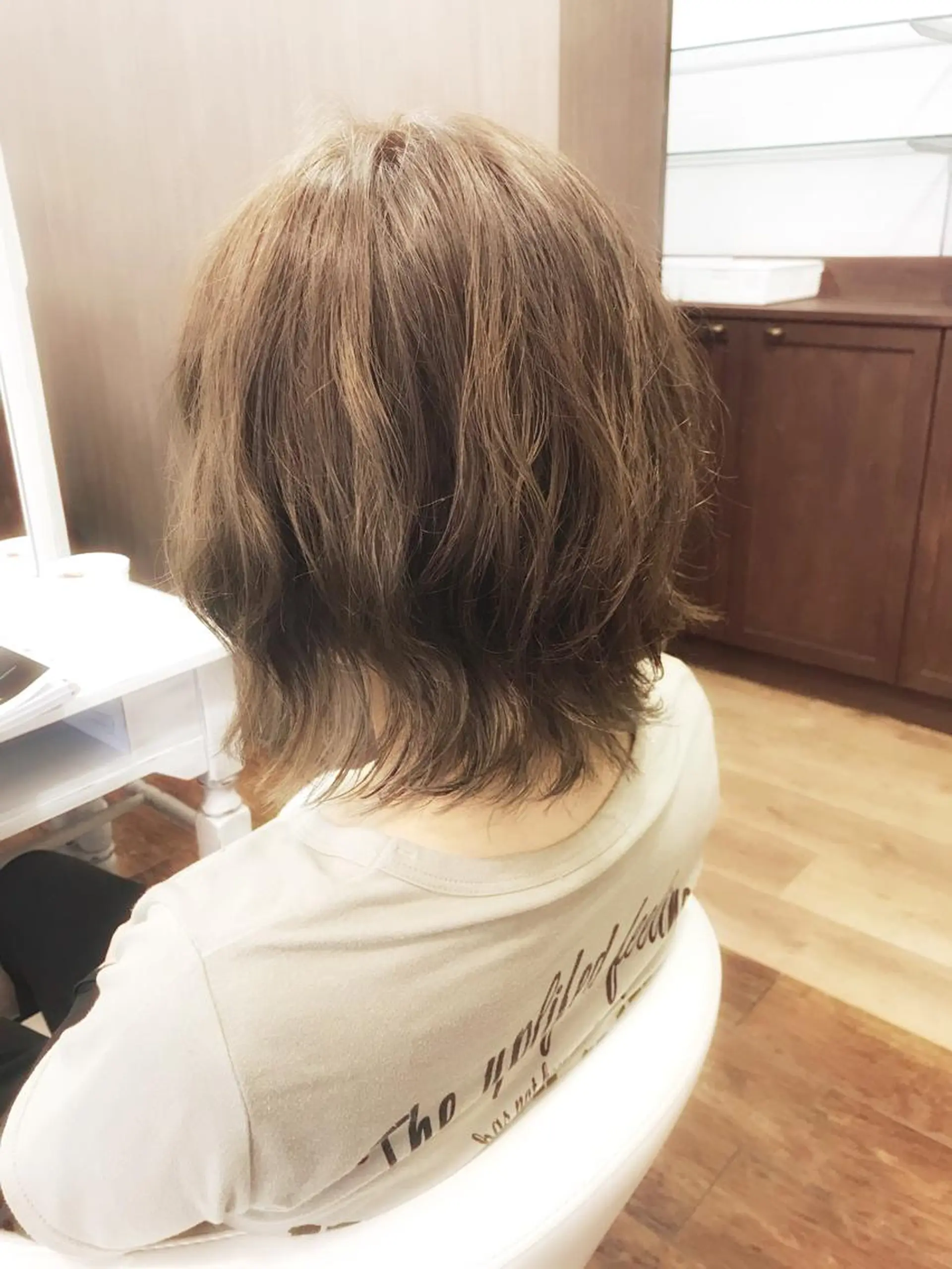 ミディアム カラー パーマ 細川武琉 Aqua limeのヘアスタイル