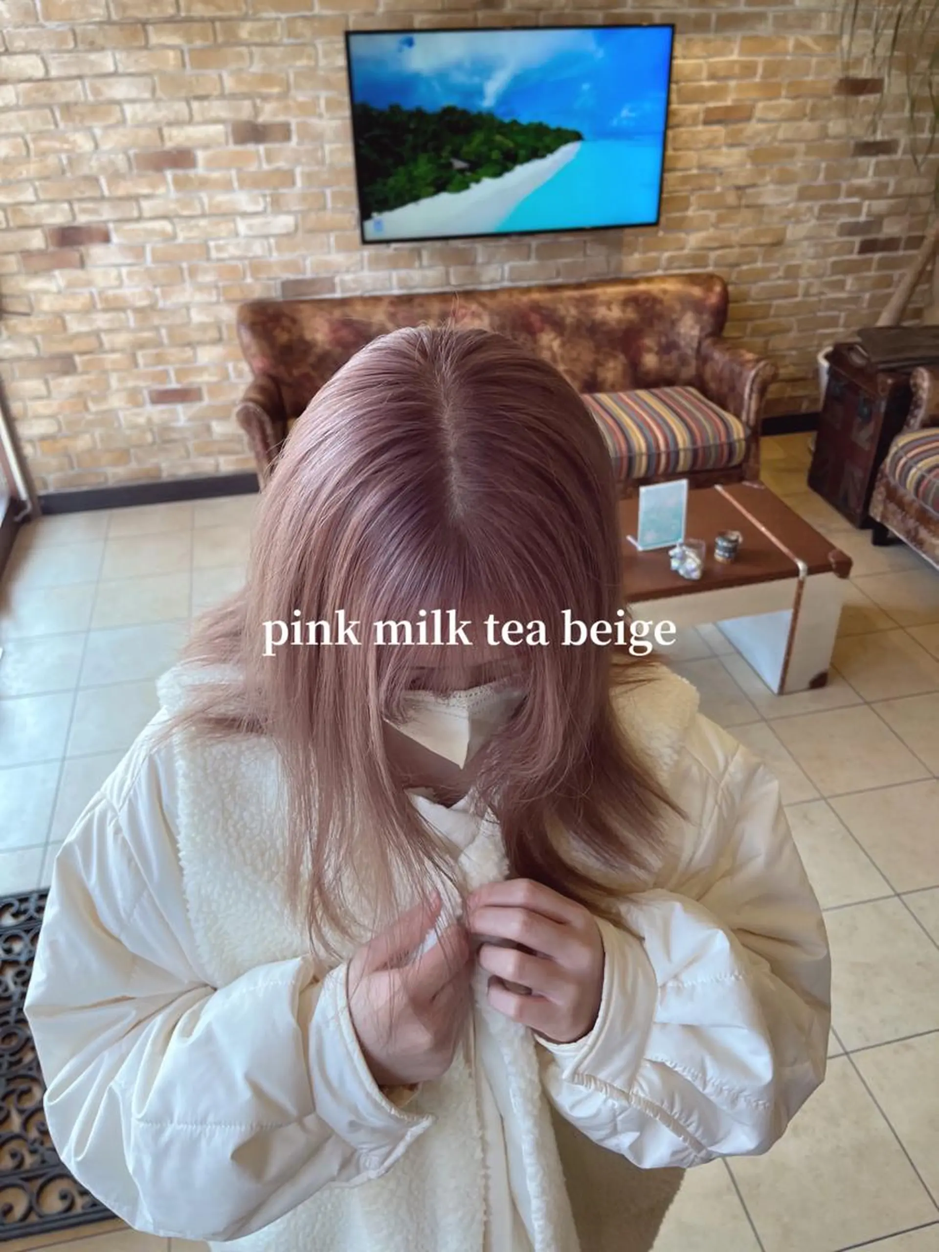 セミロング ヘアカラー 🧡ミルクティー/ レイヤー🧡ショウナのヘアスタイル