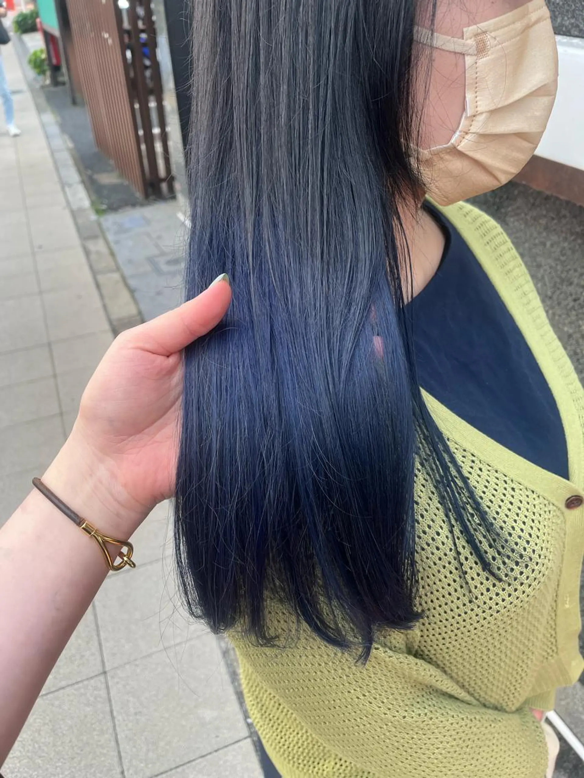 ロング カラー ブルーカラー グラデーションカラー ネイビーカラー ヘアカラー トリートメント ヘアセット 韓国/インナーカラー 🍑YUI🍑のヘアスタイル