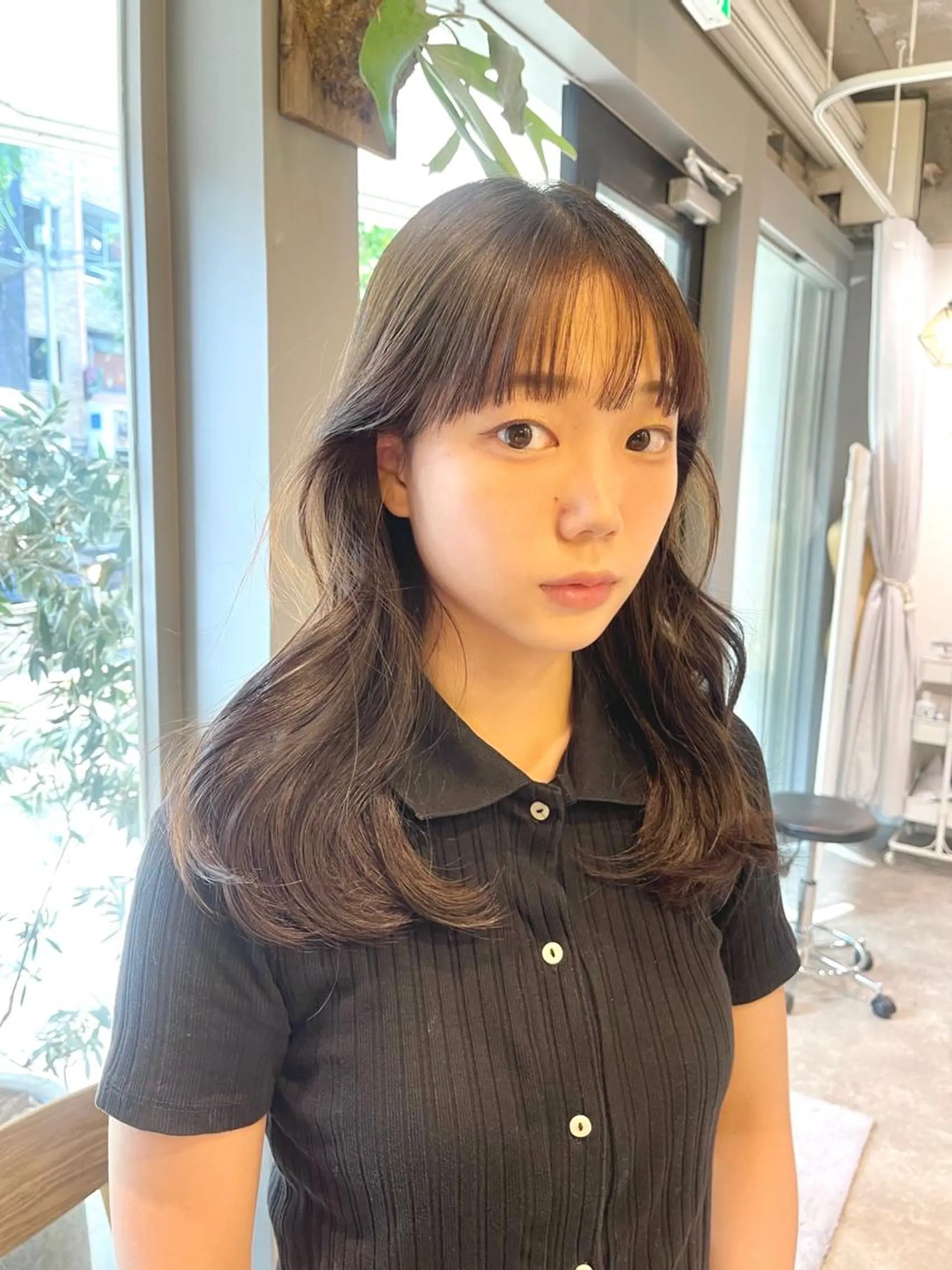 ロング 顔まわりレイヤー 顔周りカット レイヤーカット カット ano @anomukuiのヘアスタイル