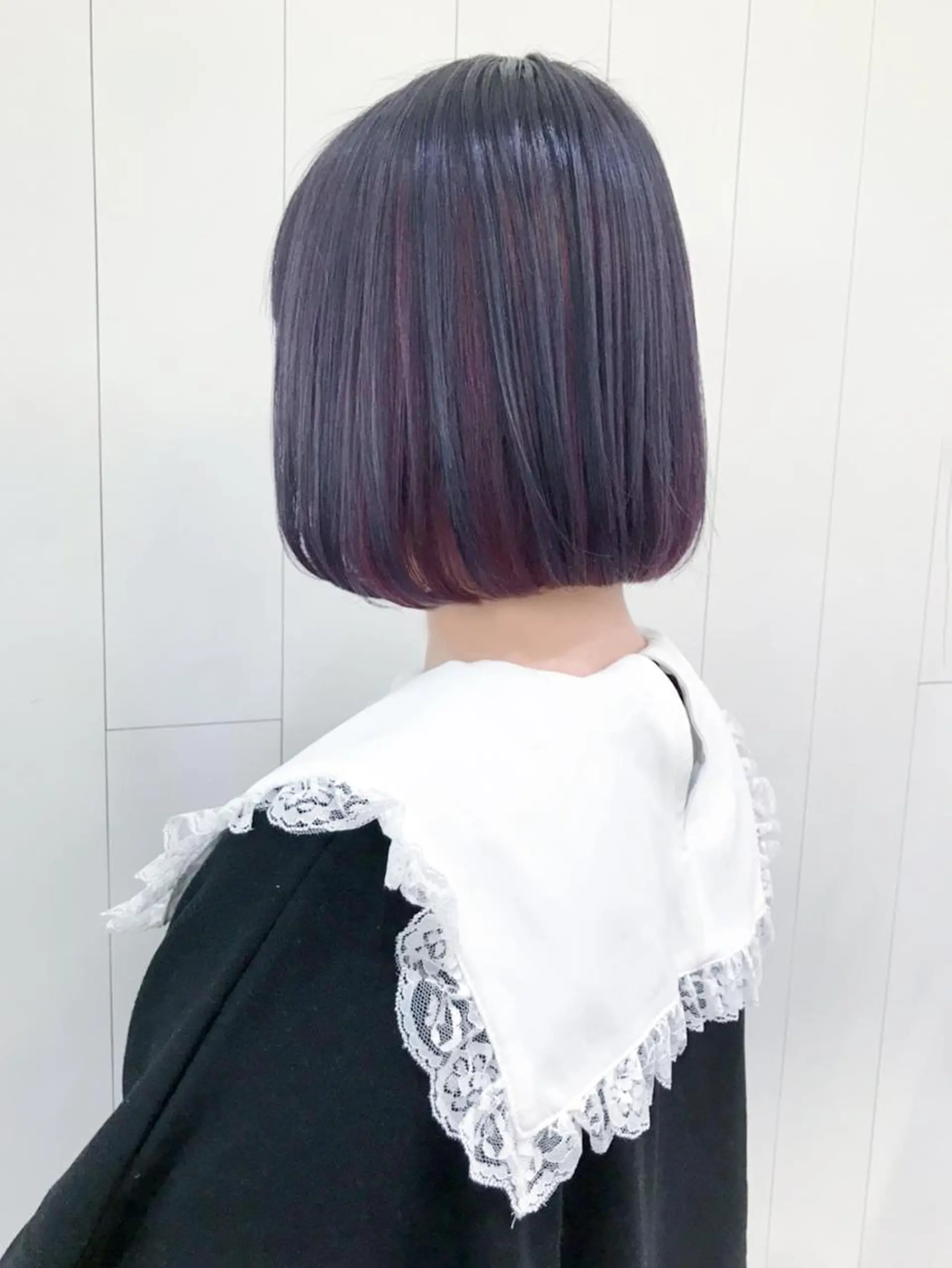 ミディアム カラー パーマ ヘアアレンジ パープルカラー ITbyALBUM 八王子店のヘアスタイル