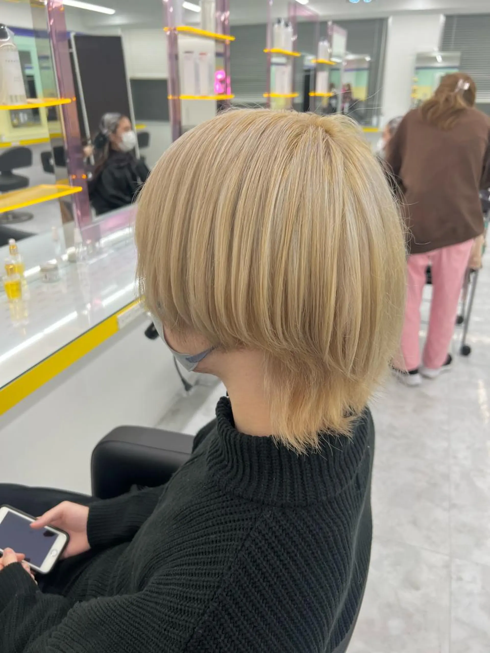 ショート カラー パーマ メンズ ヘアカラー 韓国レイヤーカット /ダブルカラーのヘアスタイル