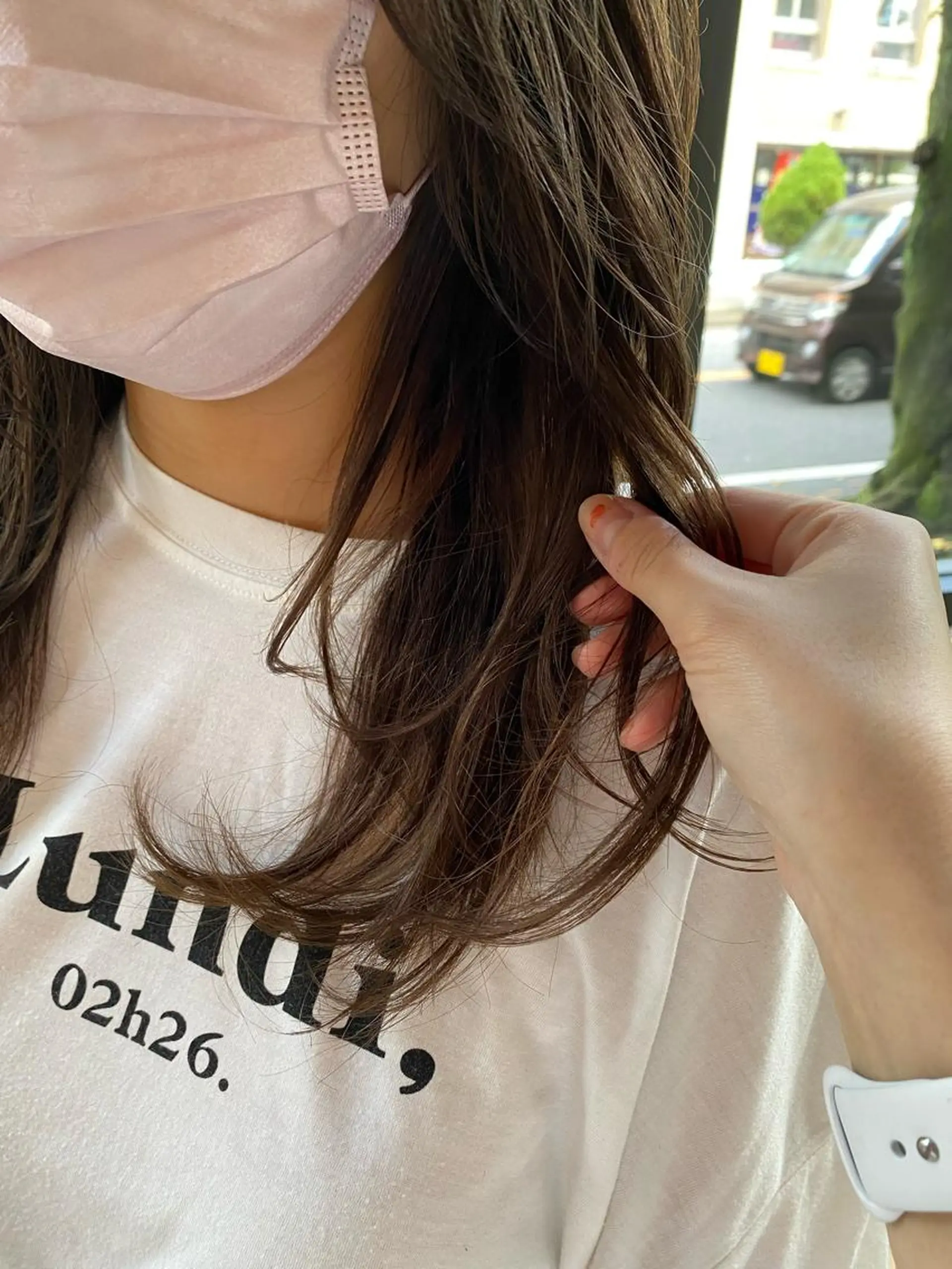 ロング カット 縮毛矯正 塩澤 榛奈のヘアスタイル