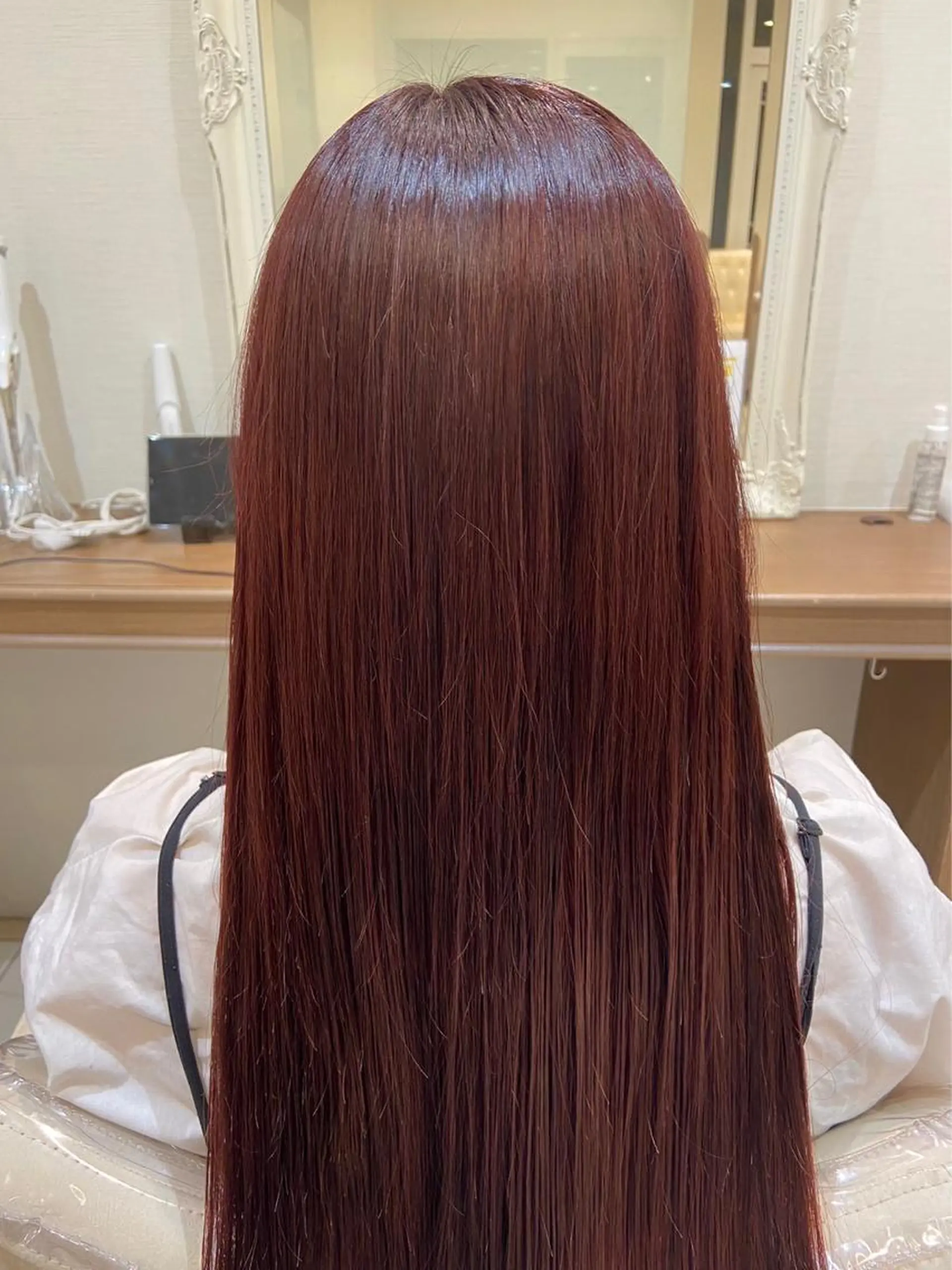 ロング カラー ブリーチ ブリーチなしカラー レッドカラー ヘアカラー 田畑 あやののヘアスタイル