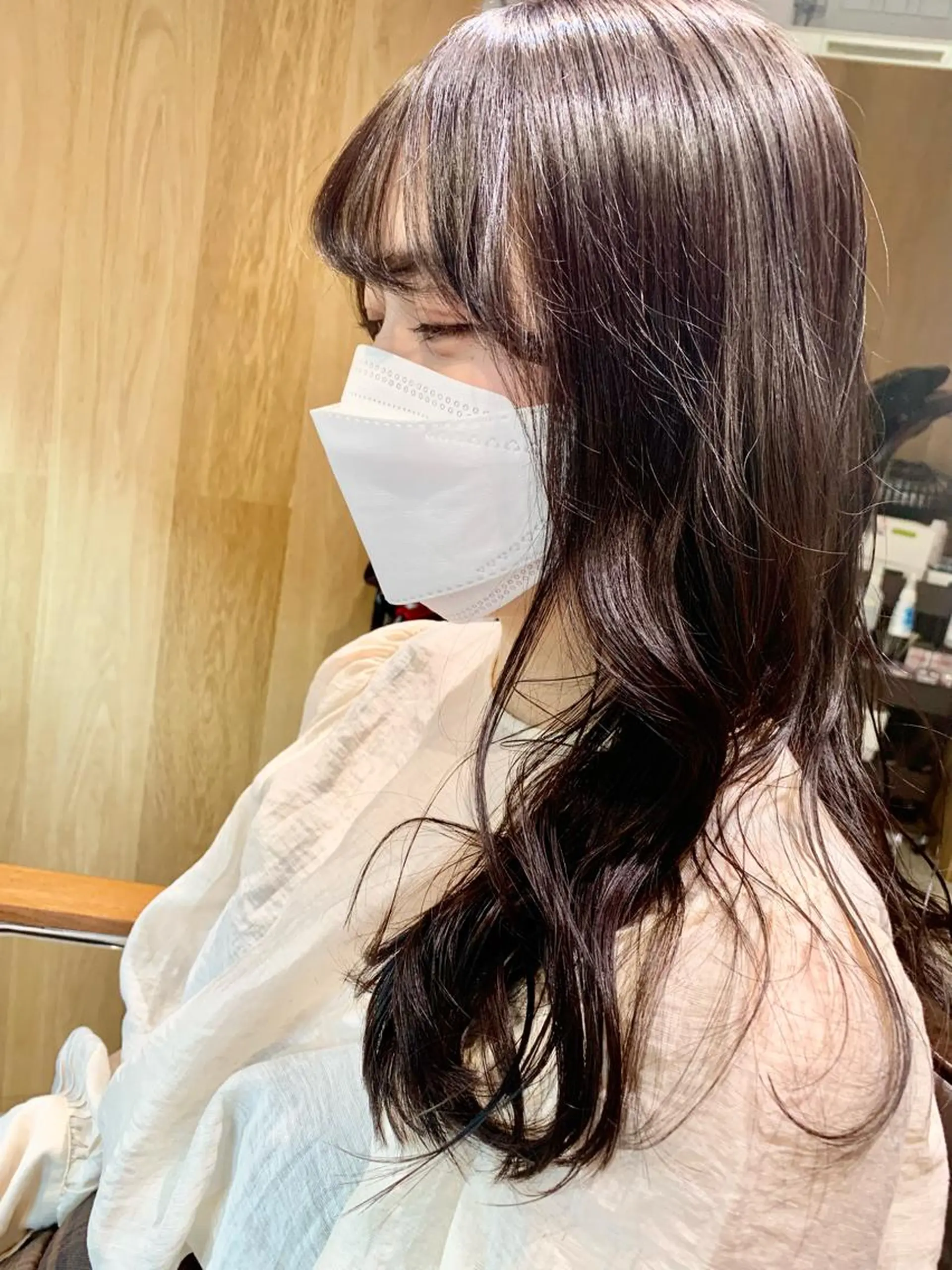 ロング カラー 黒髪 藤野なつえ ナチュラルのヘアスタイル