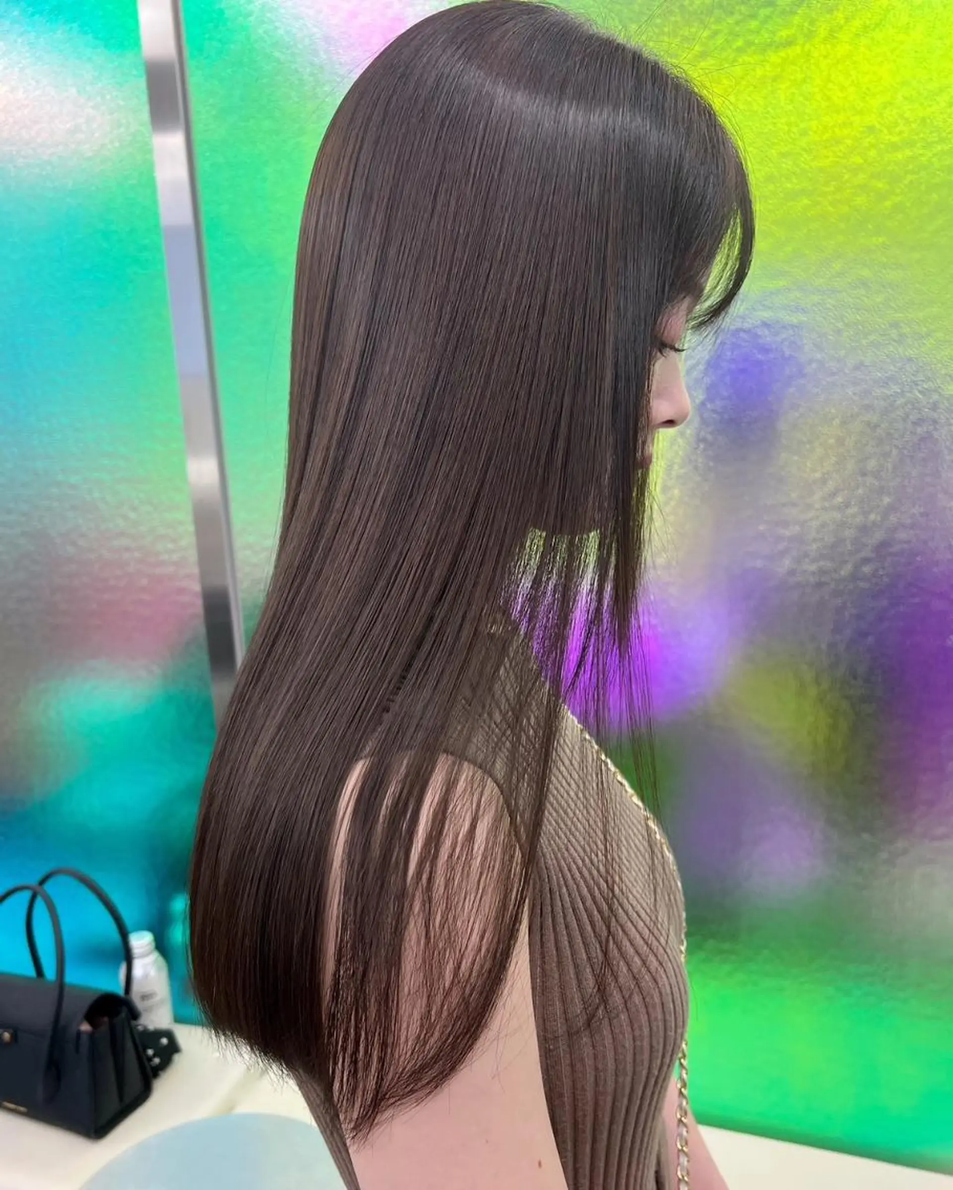 ミディアム カラー パーマ ヘアアレンジ ミディアムパーマ ベージュカラー ブリーチ ケアカラー イヤリングカラー カット ヘアカラー トリートメント ヘアケア特化型サロン newi 京橋のヘアスタイル