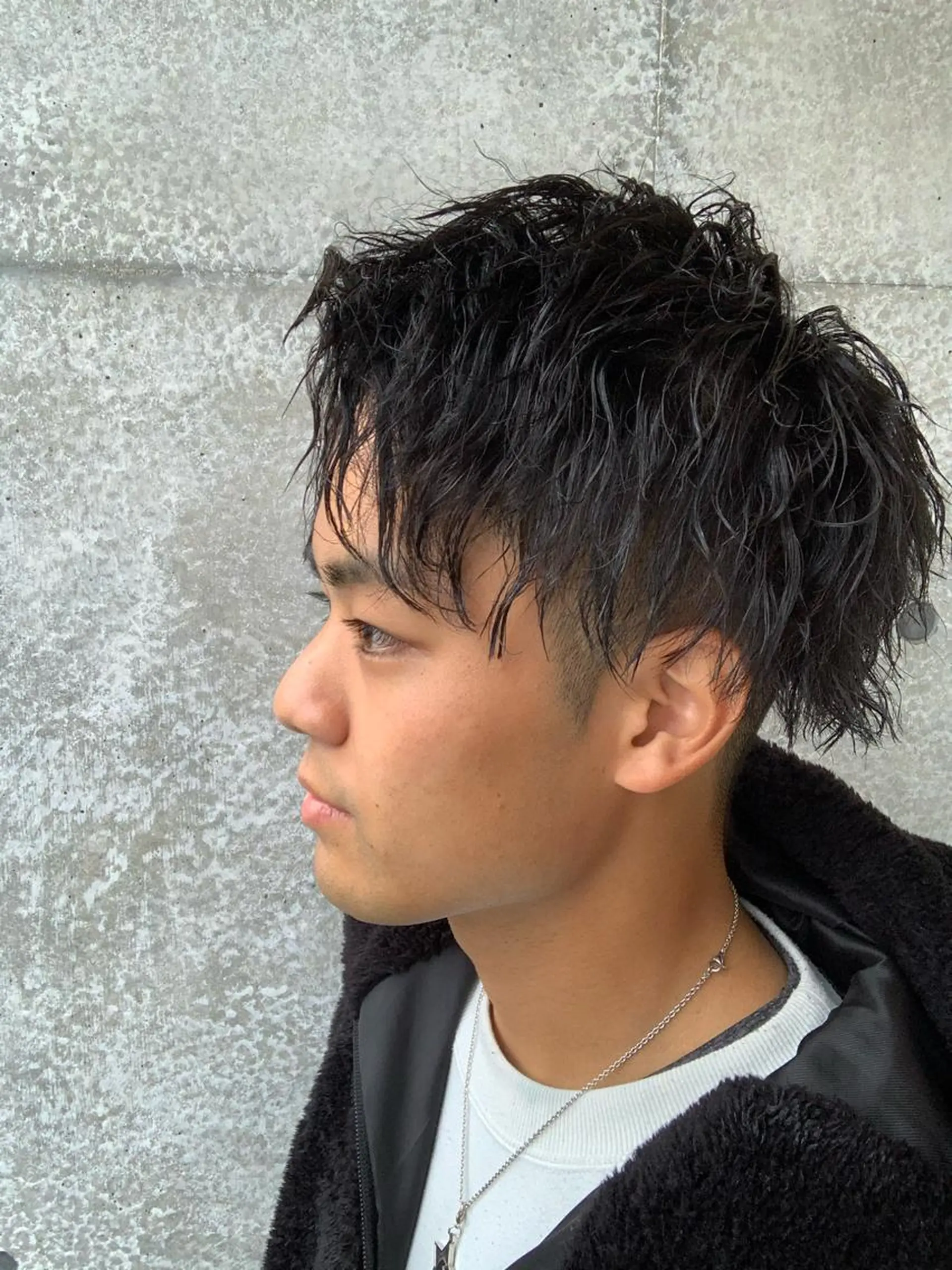 ショート パーマ メンズ メンズパーマフェード シモジタカヒロのヘアスタイル