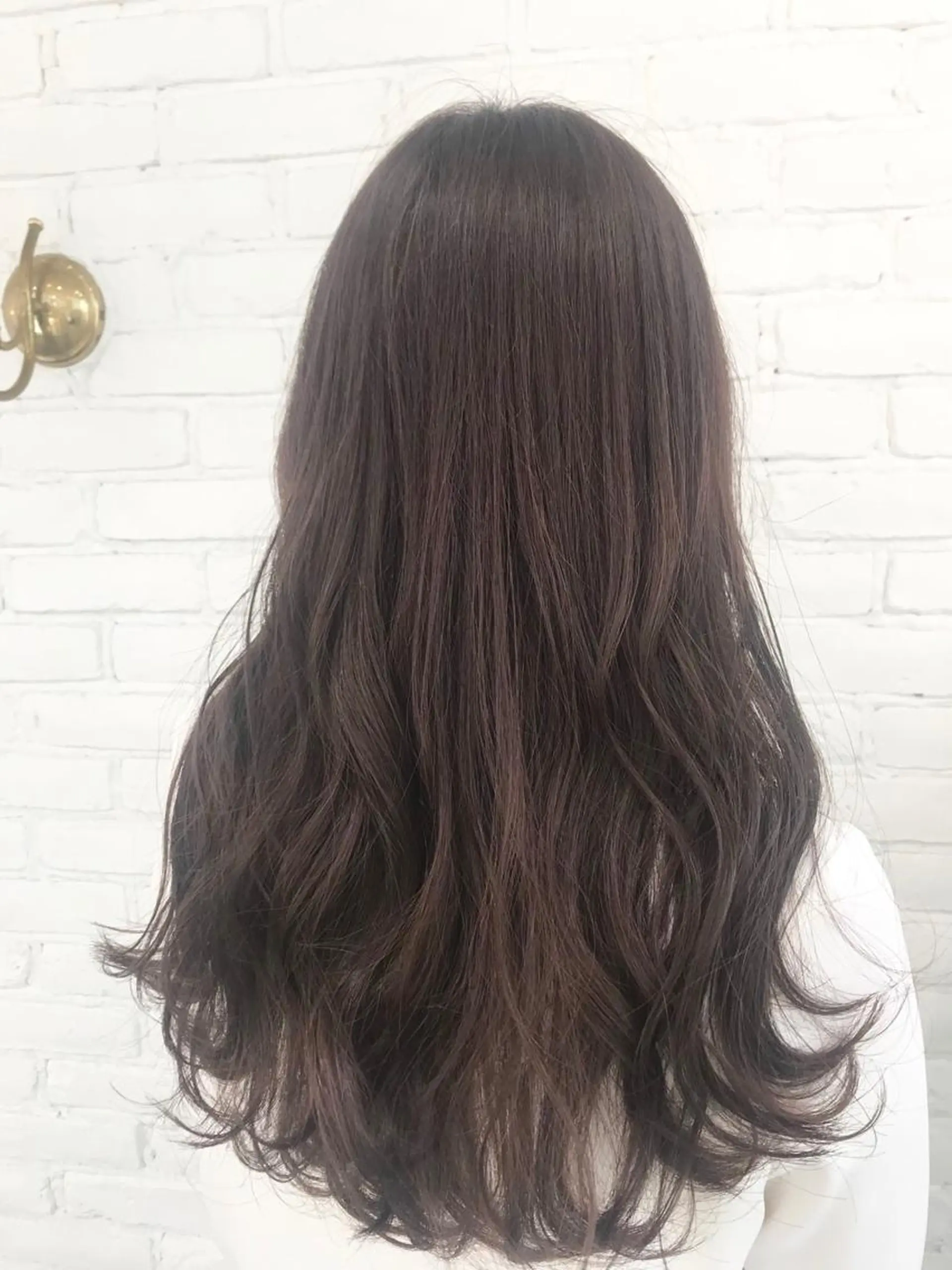 ロング カラー アッシュ ラベンダーカラー ラベンダーアッシュ いけだ　ひかり ハイライトくびれヘアのヘアスタイル