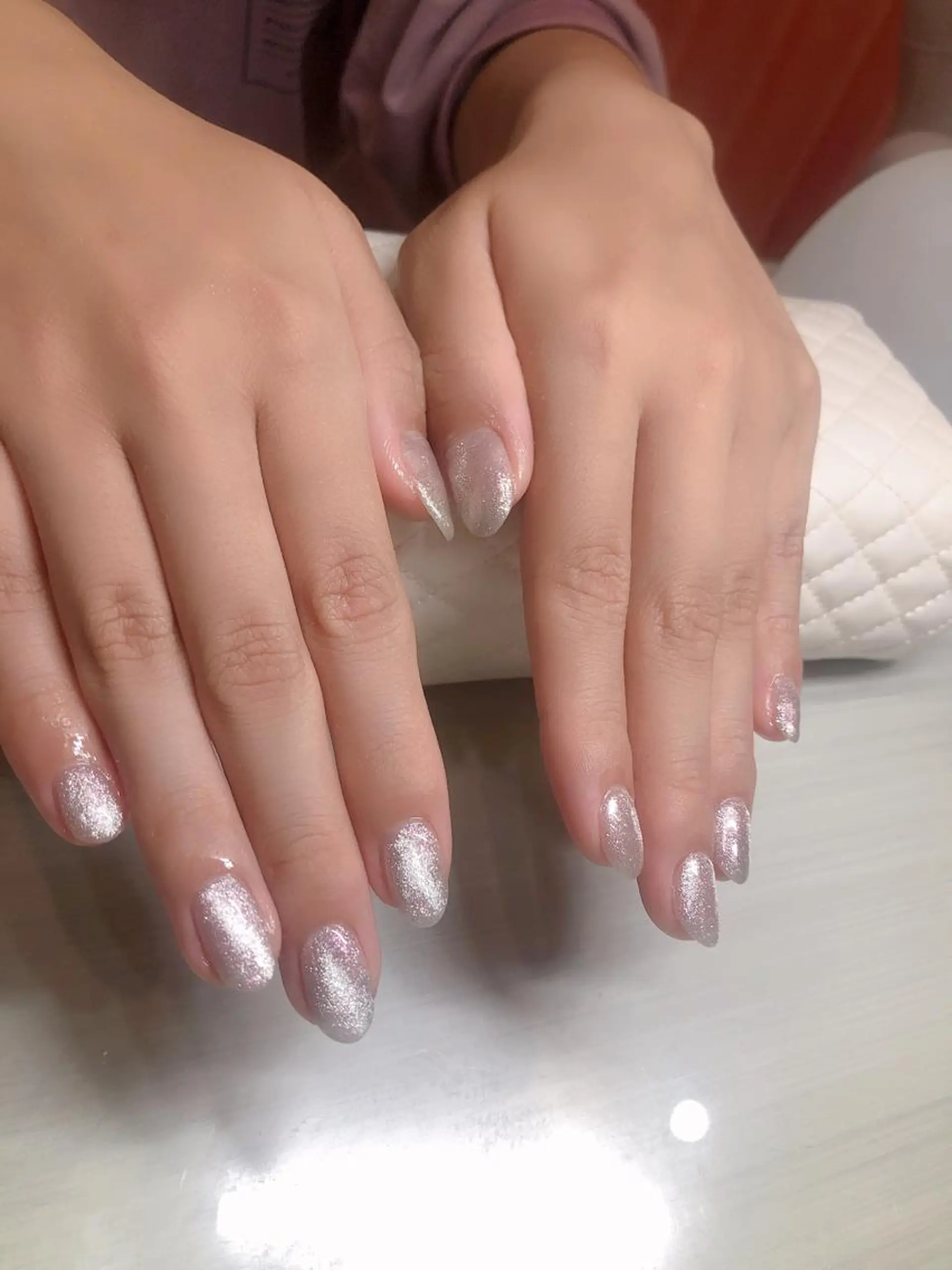 ネイル マグネットネイル マグネットワンカラー ワンカラーネイル シルバー GEM所属・Gem  the beauty玲衣のネイルデザイン