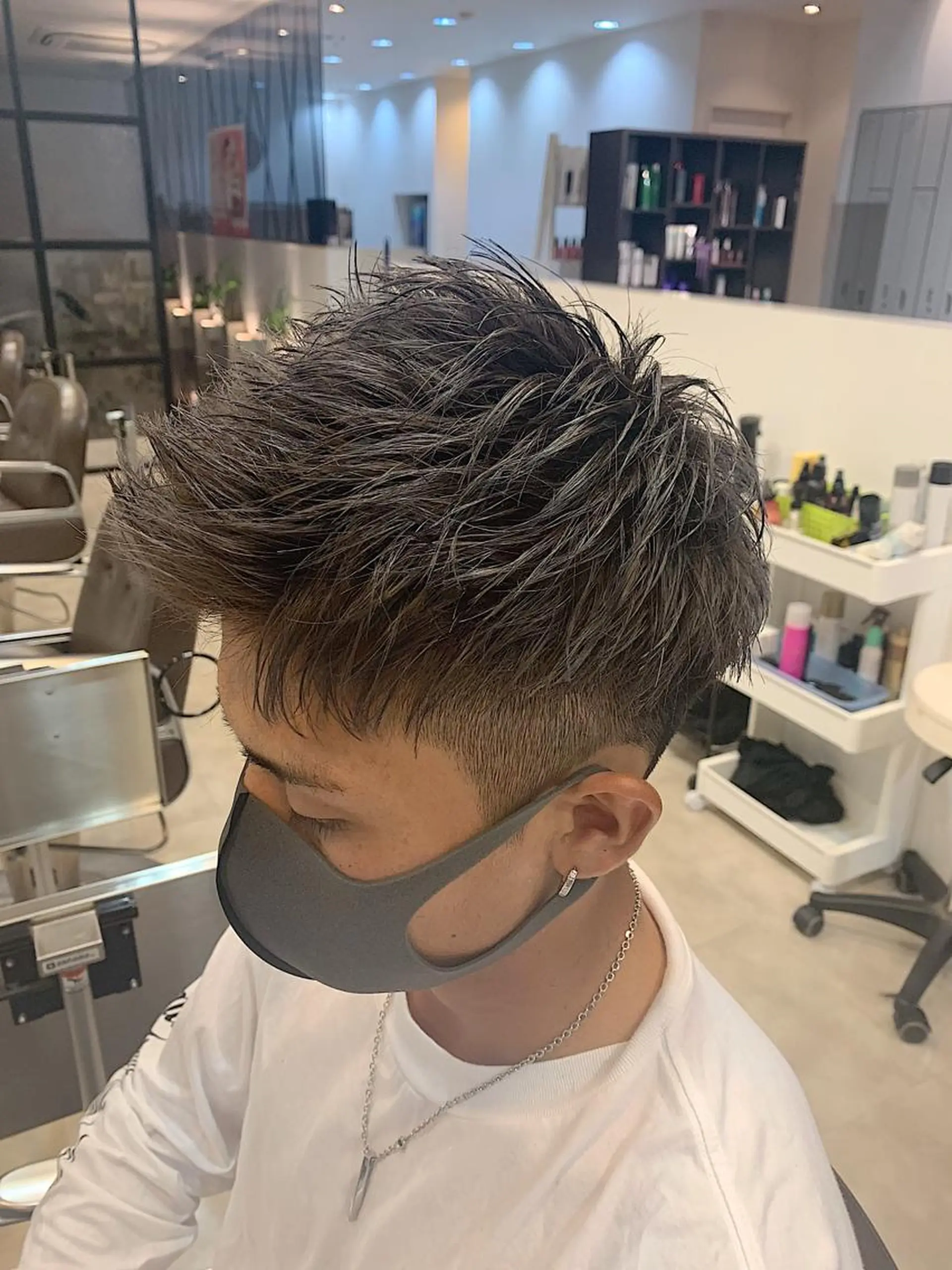 ショート メンズ カット ヘアカラー ヘアセット メンズパーマ/難波/ 心斎橋　室園亮佑のヘアスタイル