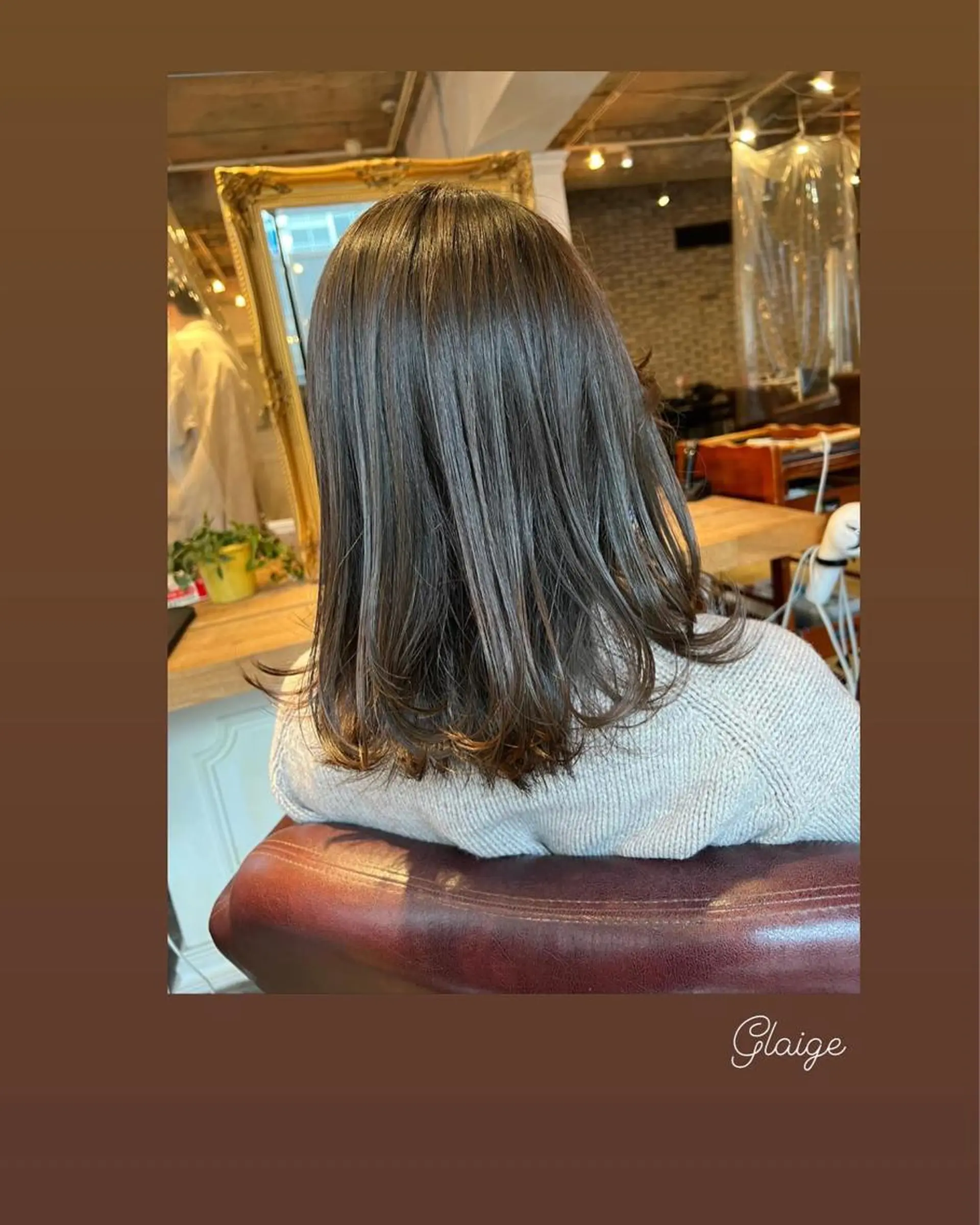 ミディアム カラー グレージュ オリーブグレージュ オリーブグレー カット ヘアカラー トリートメント ハイライト/インナー /ブリーチ/レイヤーのヘアスタイル