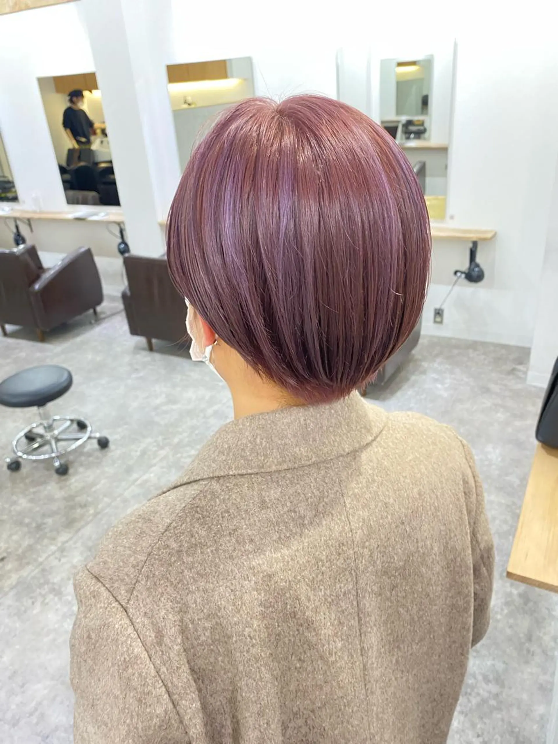 ショート カラー ラベンダーカラー ラベンダーピンク ピンクカラー カット ヘアカラー トリートメント 森貴裕/ベージュ/ パーマ/オリーブのヘアスタイル