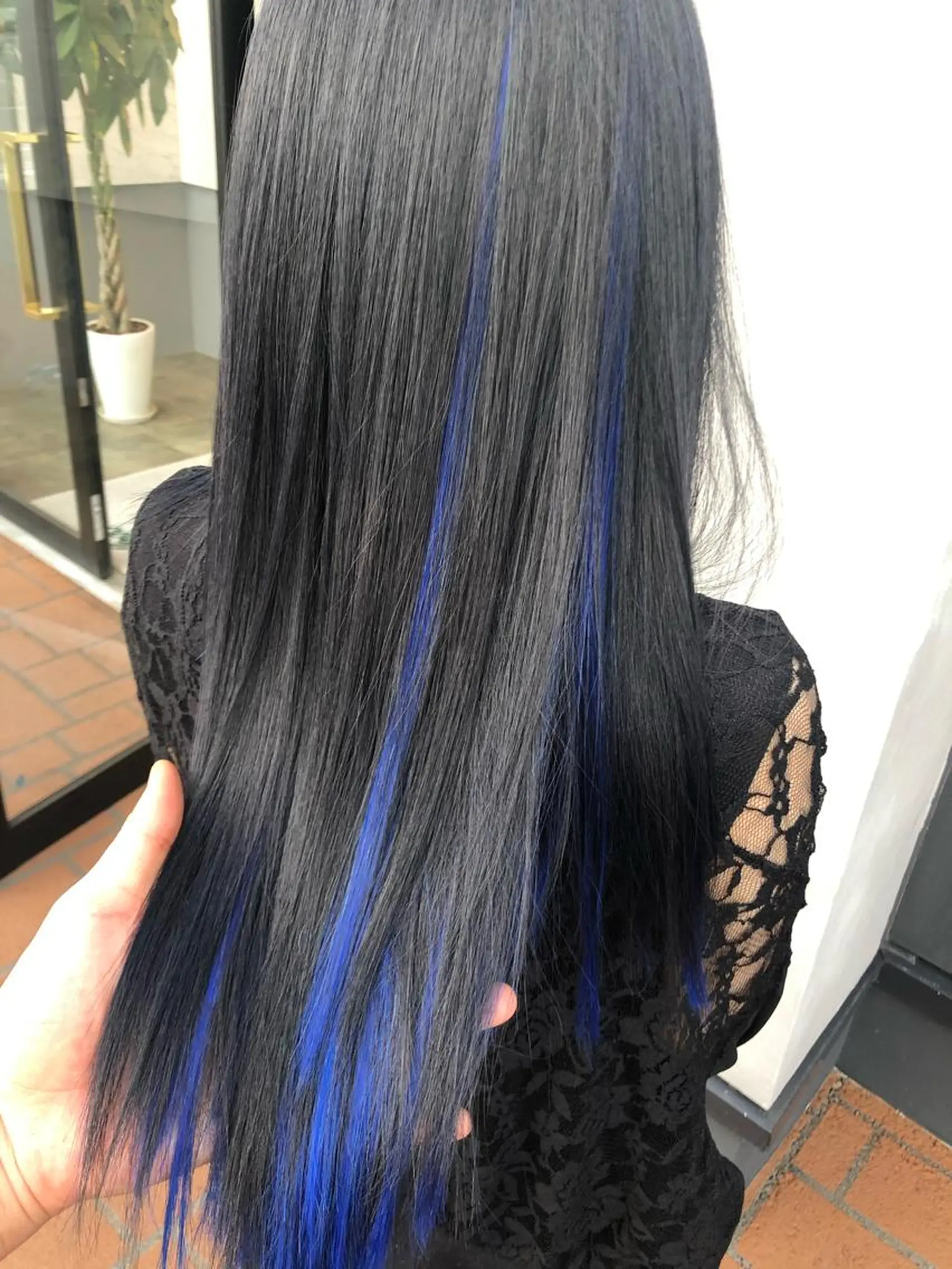 セミロング エクステ ハイライト カット エクステ 難しい髪質の縮毛矯正 高岡/射水/髪質改善のヘアスタイル