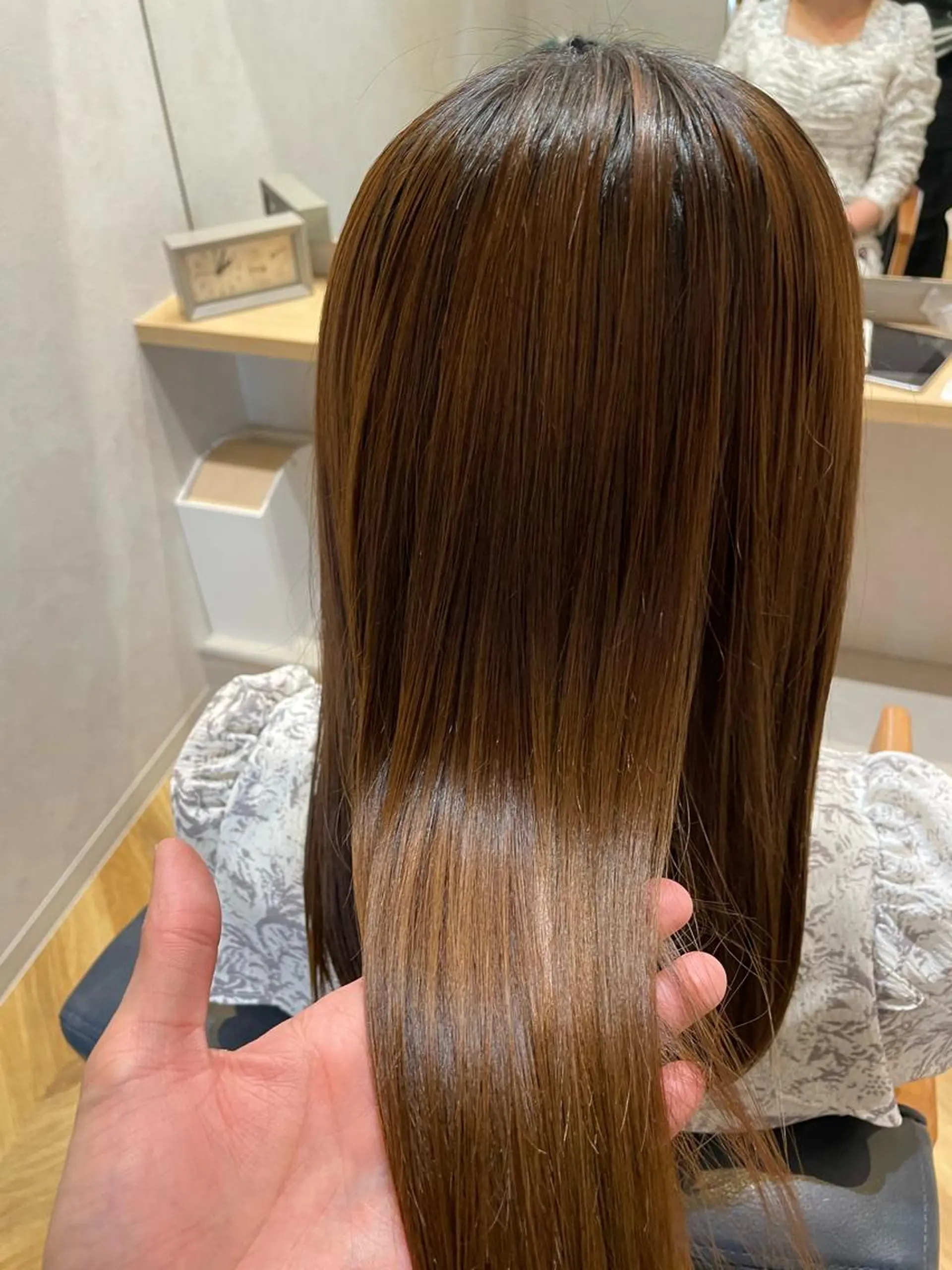 ロング ミストバング ボブ ハイライト 髪質改善 韓国風ヘア トリートメント newi宮崎 akioのヘアスタイル