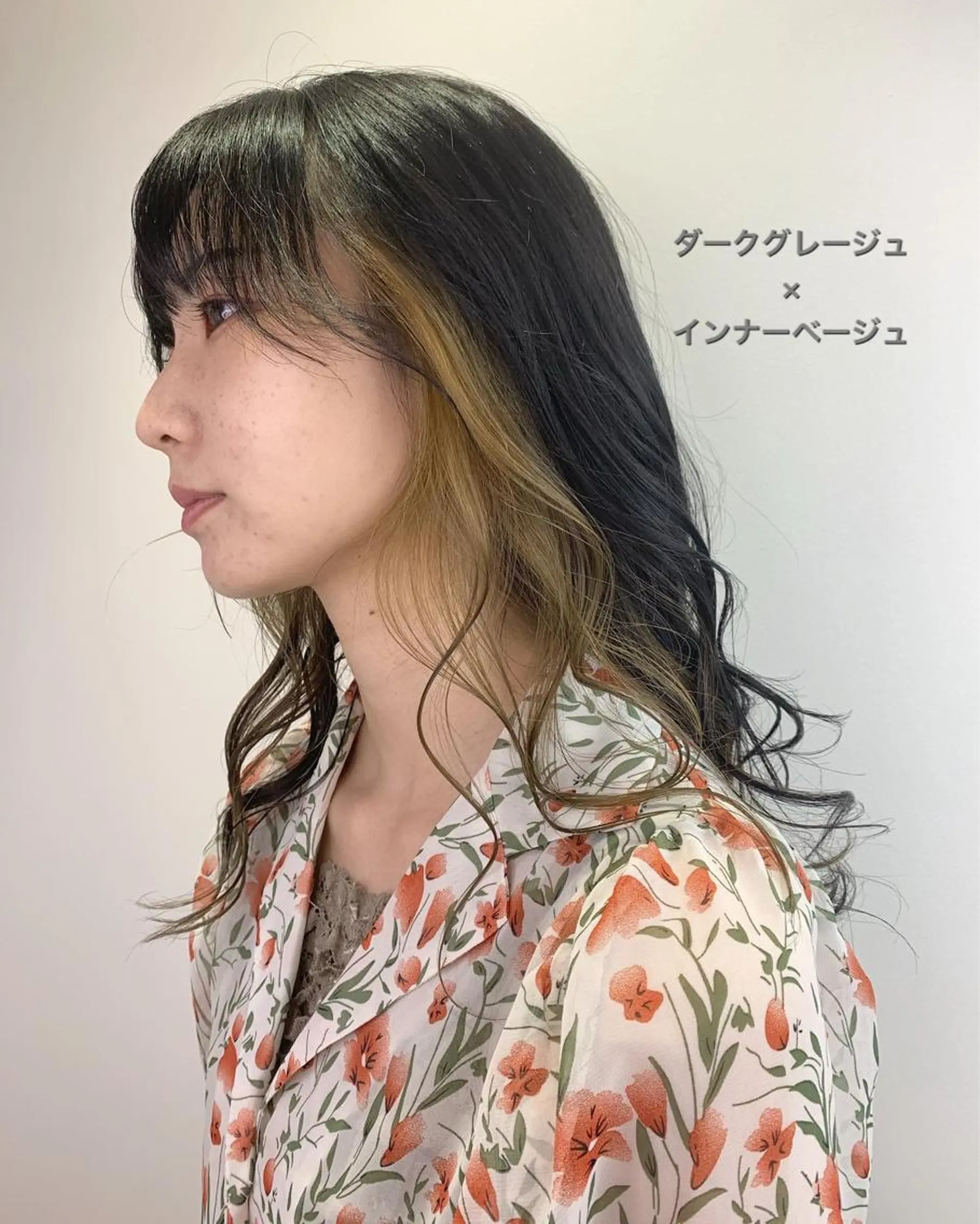 セミロング カラー ベージュカラー ダークグレー ダークグレージュ グレージュ SALOWIN神戸三宮店所属・【美髪を叶える】中谷 彰宏(アキ)のヘアスタイル