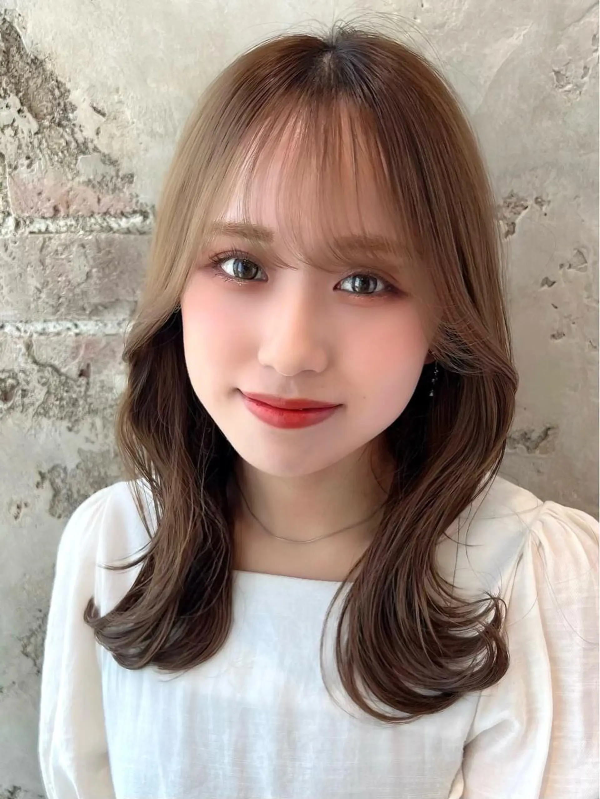 セミロング カラー ベージュカラー ブラウンカラー くびれヘア 髪質改善 縮毛矯正 カット ヘアカラー トリートメント 🧡くびれヘア/前髪 顔周り🧡久原結衣のヘアスタイル