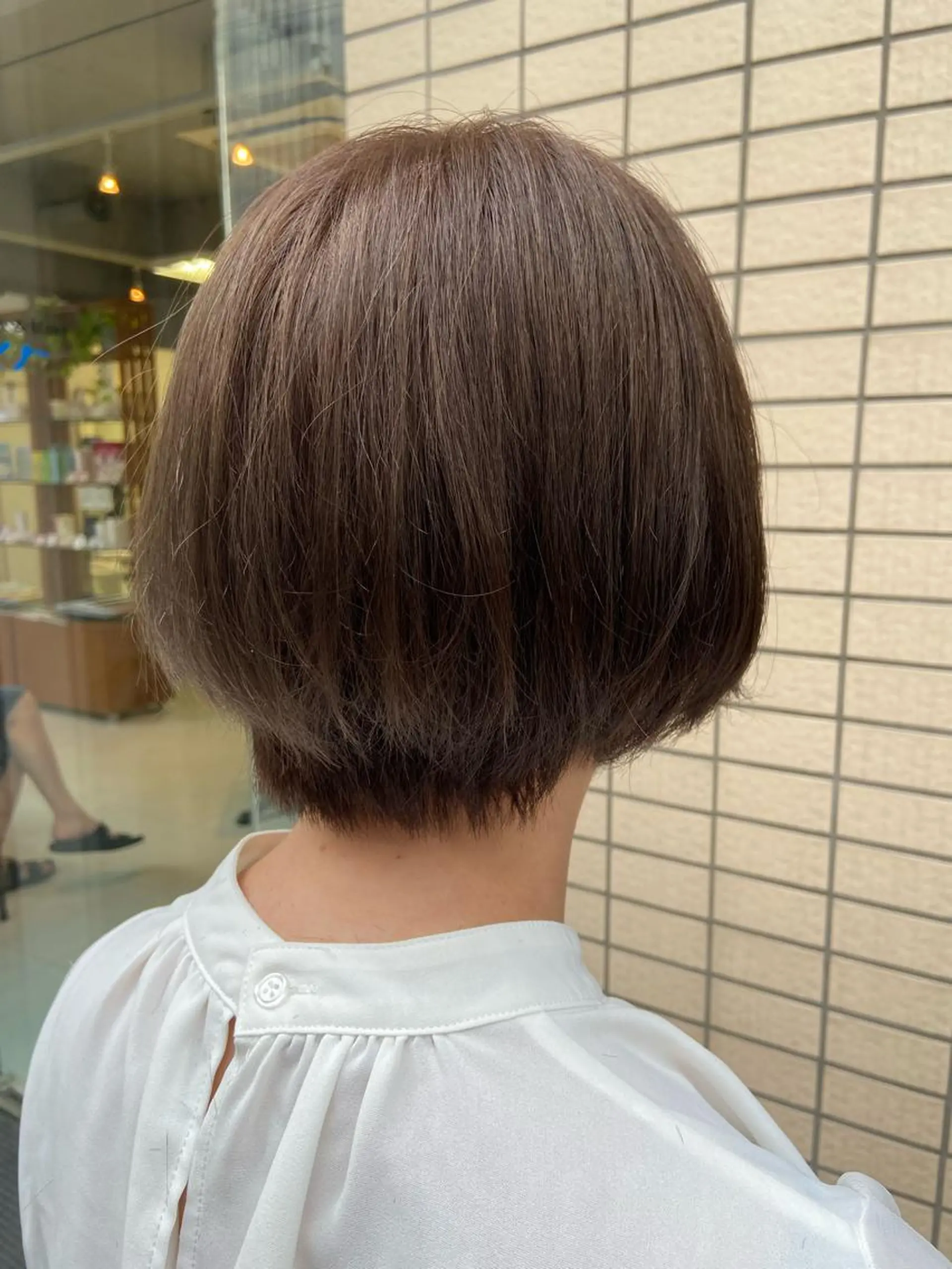 ショート カラー ブリーチ 透明感カラー ボブ 菊地 美憂のヘアスタイル