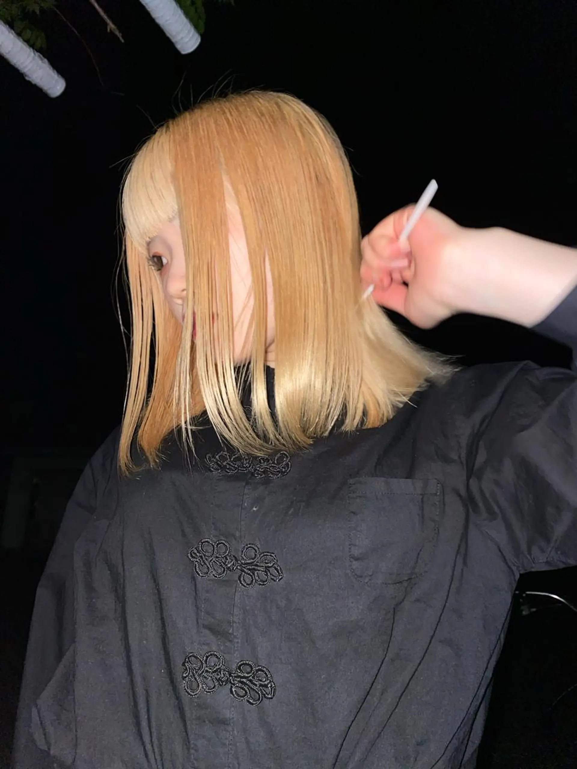 ミディアム カラー オレンジ ヘアカラー トリートメント ヘッドスパ ヘアセット kai .のヘアスタイル