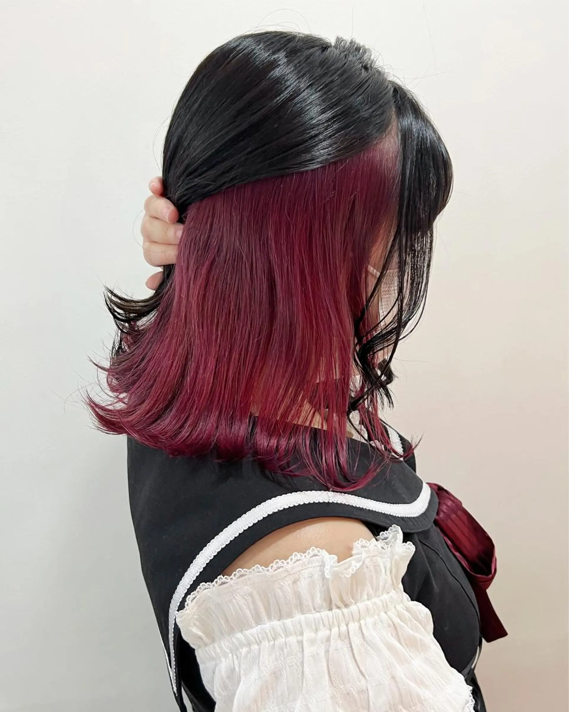 ミディアム カラー ピンクカラー カット ヘアカラー フラム所属・WATANABE MISAKIのヘアスタイル