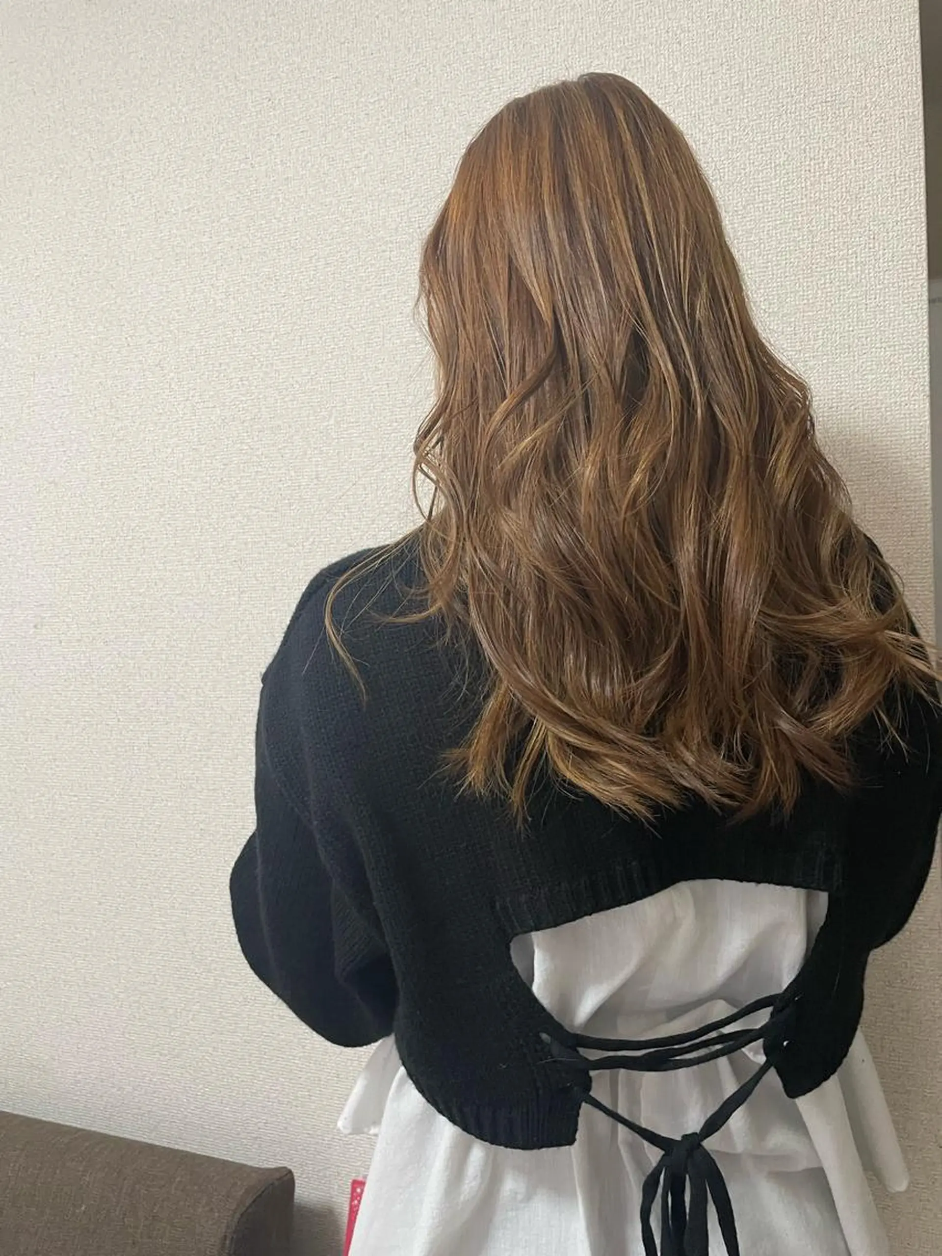 ロング カラー ブリーチ 透明感カラー ダブルカラー ブリーチなしカラー カット ヘアカラー 佐々木 麻純のヘアスタイル