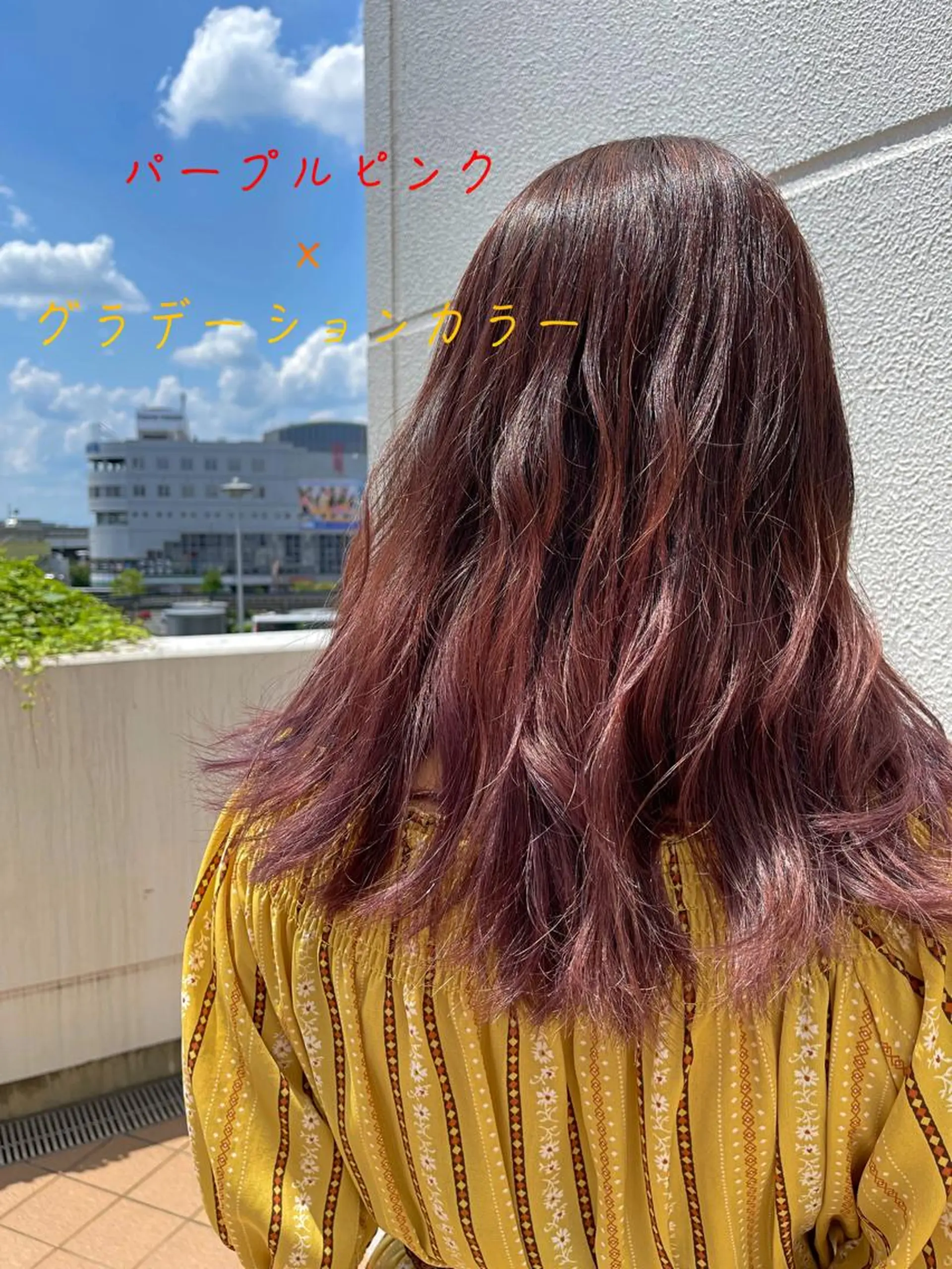 ミディアム カラー グラデーションカラー ピンクカラー パープルカラー 髪質改善/縮毛矯正 齊藤謙介のヘアスタイル