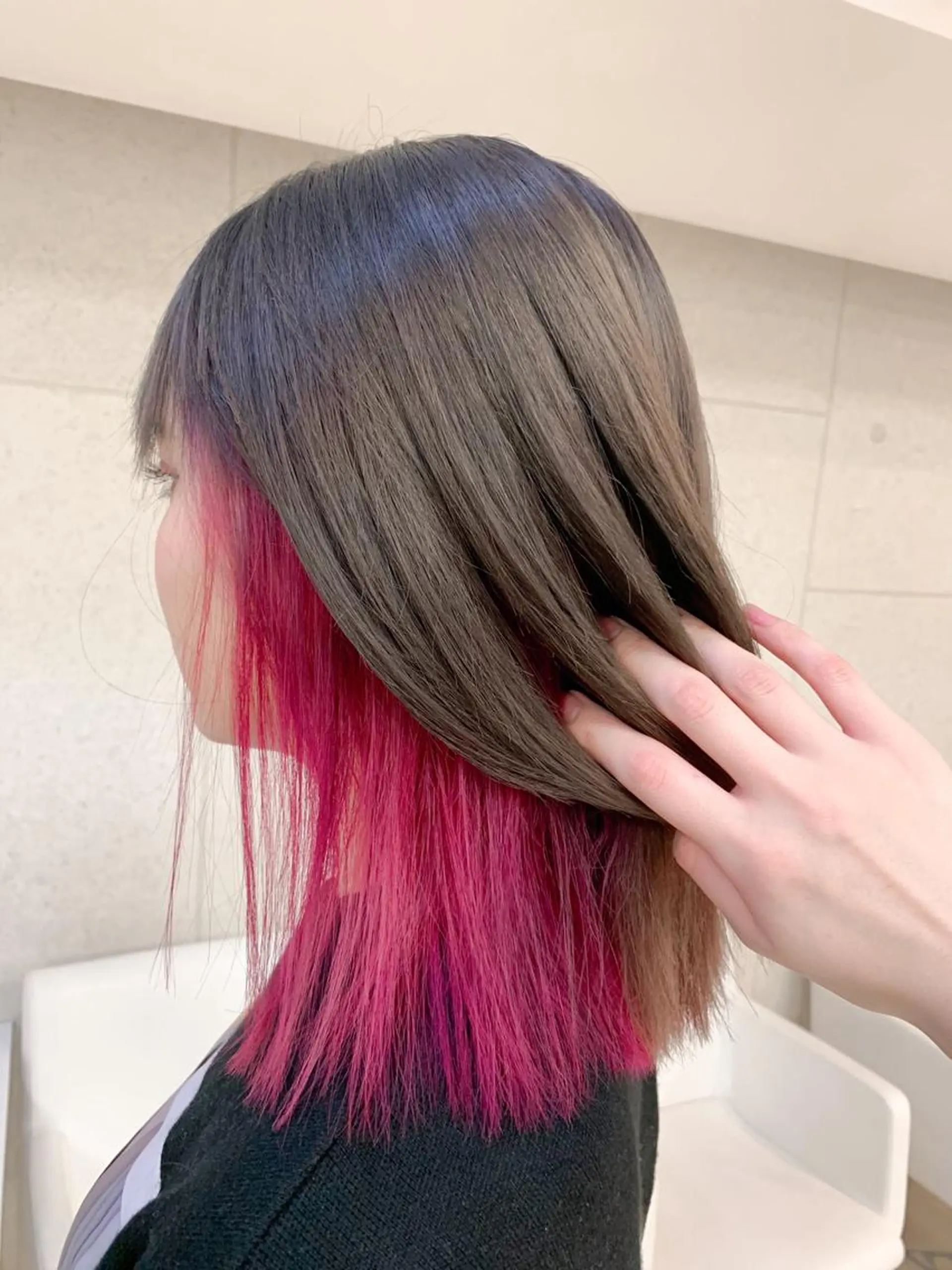 ミディアム カラー インナーカラー ピンクカラー カット ヘアカラー トリートメント お悩み解決✨ ASAMIのヘアスタイル