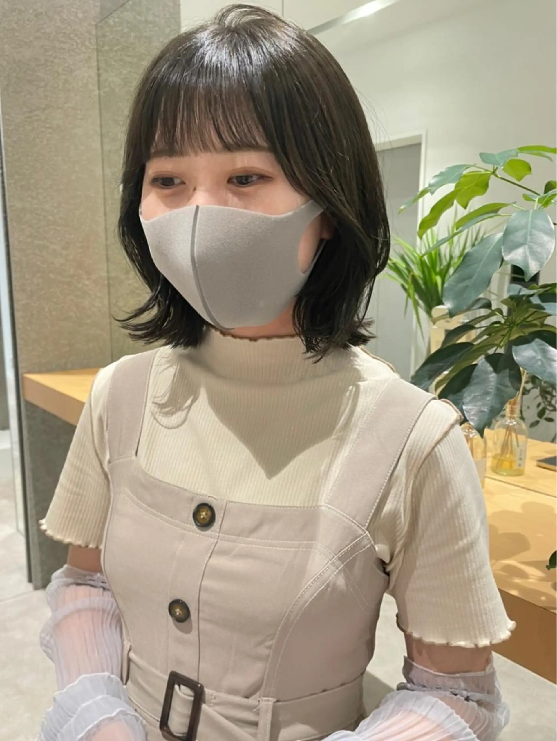 ミディアム カラー グレージュ オリーブグレージュ オリーブグレー GO TODAY 新宿Aura店所属・ベージュ🤎透明感 カラー🤎anriのヘアスタイル