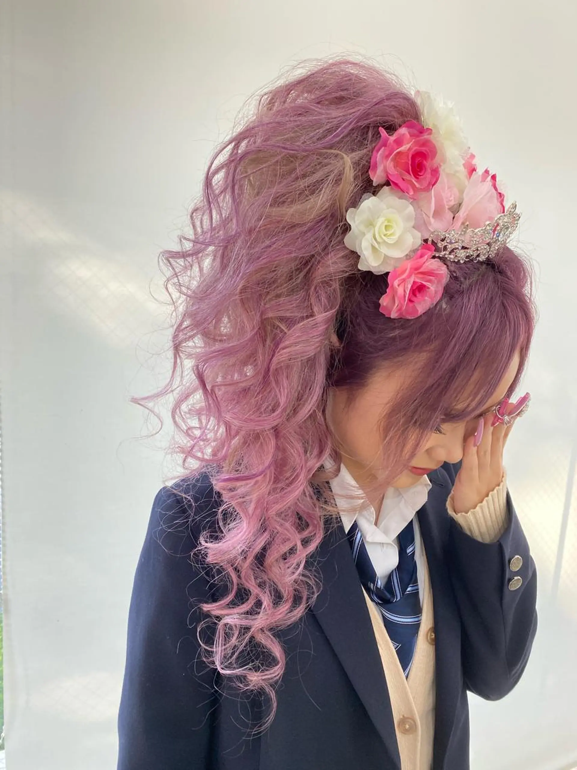ロング カラー ヘアアレンジ ピンクカラー ヘアセット 松井 敬太郎のヘアスタイル