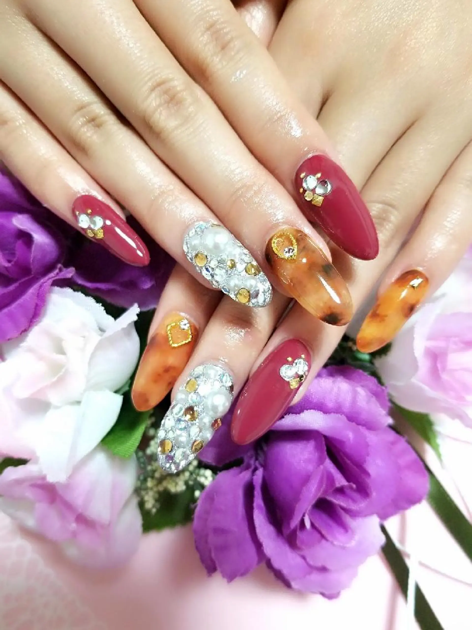 ネイル べっ甲ネイル スカルプネイル Lien nail リアン　ネイルのネイルデザイン