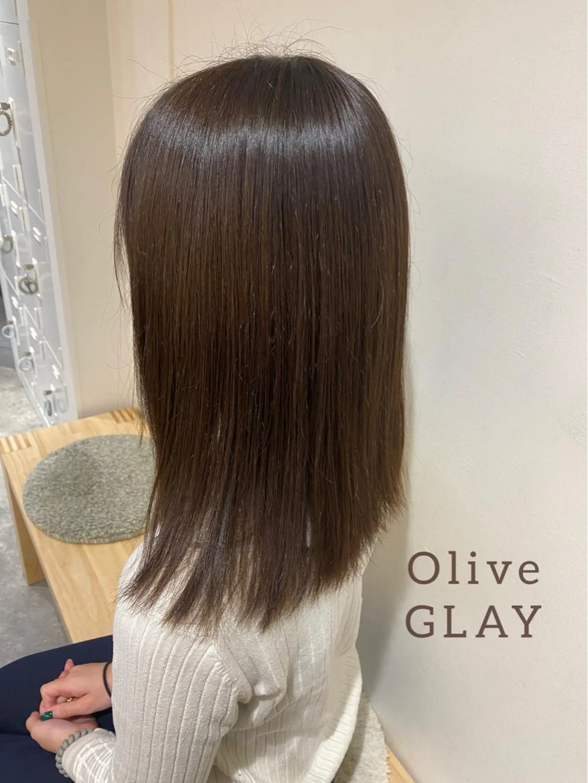 ミディアム カラー ヘアアレンジ グレージュ オリーブグレージュ オリーブグレー ヘアカラー ボブ /ニュアンス/ satomi🧸💖のヘアスタイル
