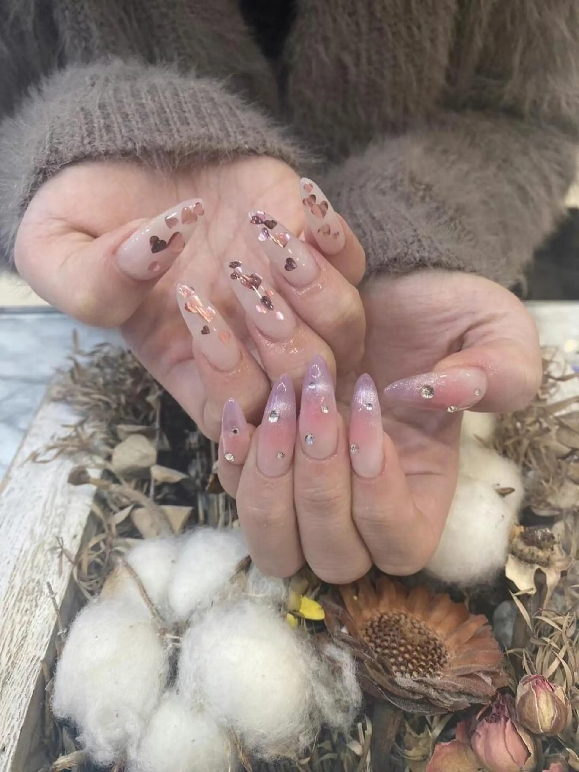 ネイル ハート マグネットネイル ピンク My nail所属・babarla Nailのネイルデザイン