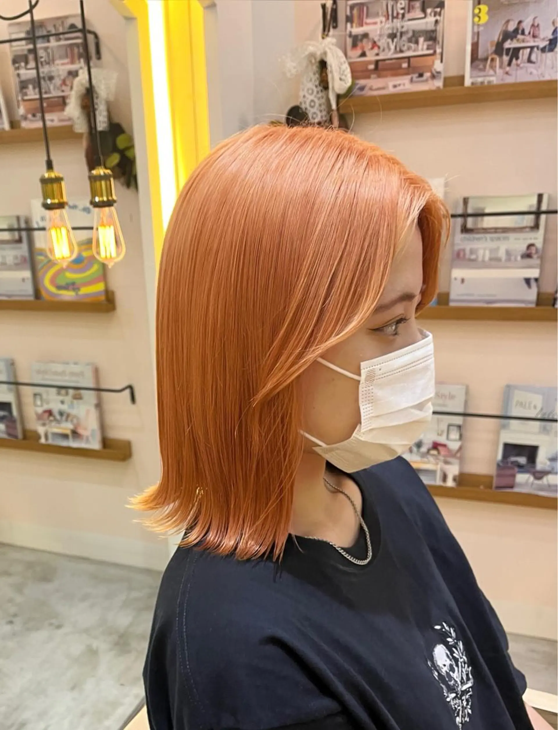 ミディアム カラー オレンジ ヘアカラー トリートメント 暖色/まろベージュ/ シカタユウカのヘアスタイル