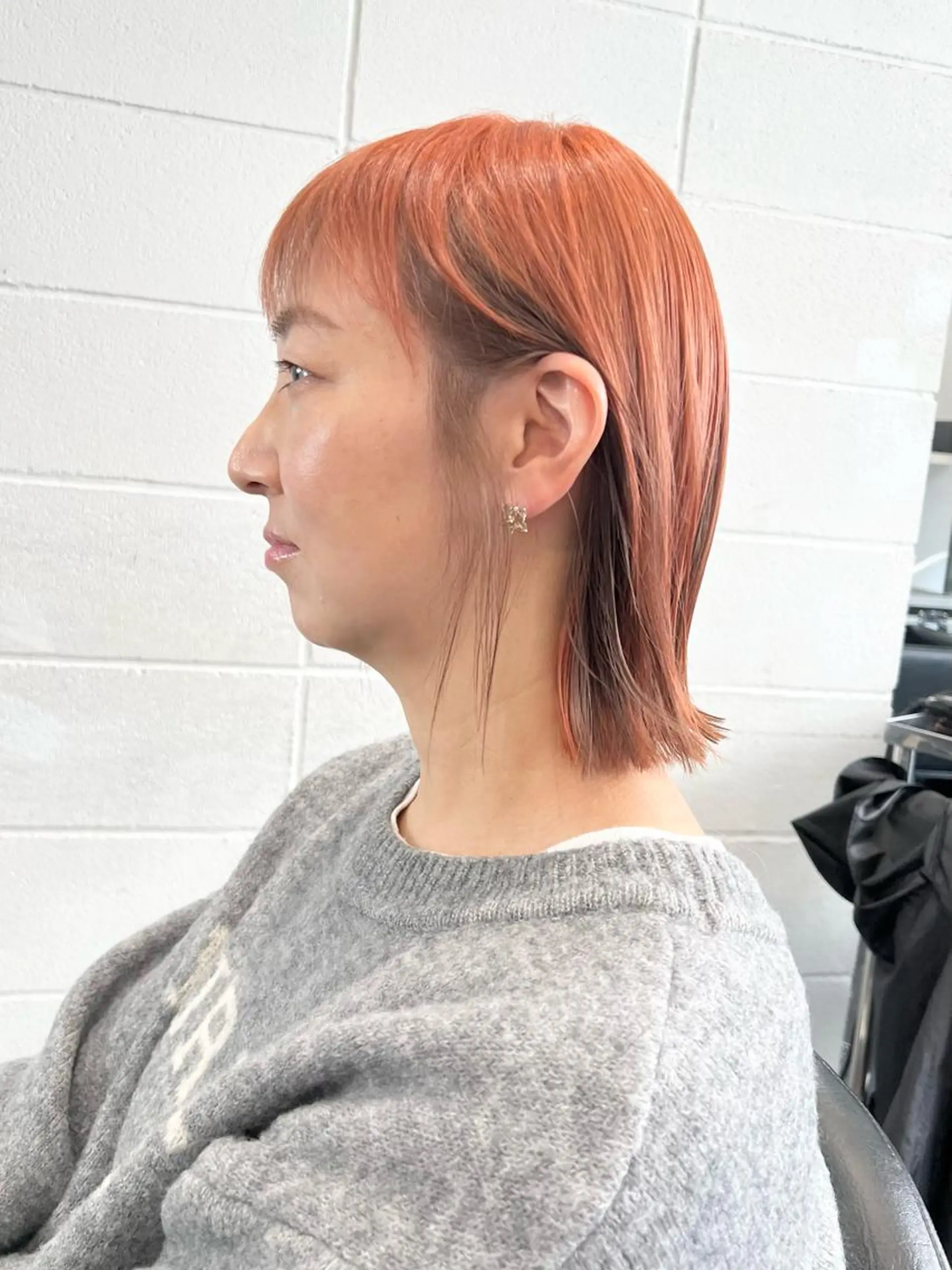 ミディアム カラー ヘアアレンジ 切りっぱなしボブ ベージュカラー デザインカラー オレンジ ボブ ヘアカラー トリートメント HARU//原宿🤍 リピート率NO.1のヘアスタイル