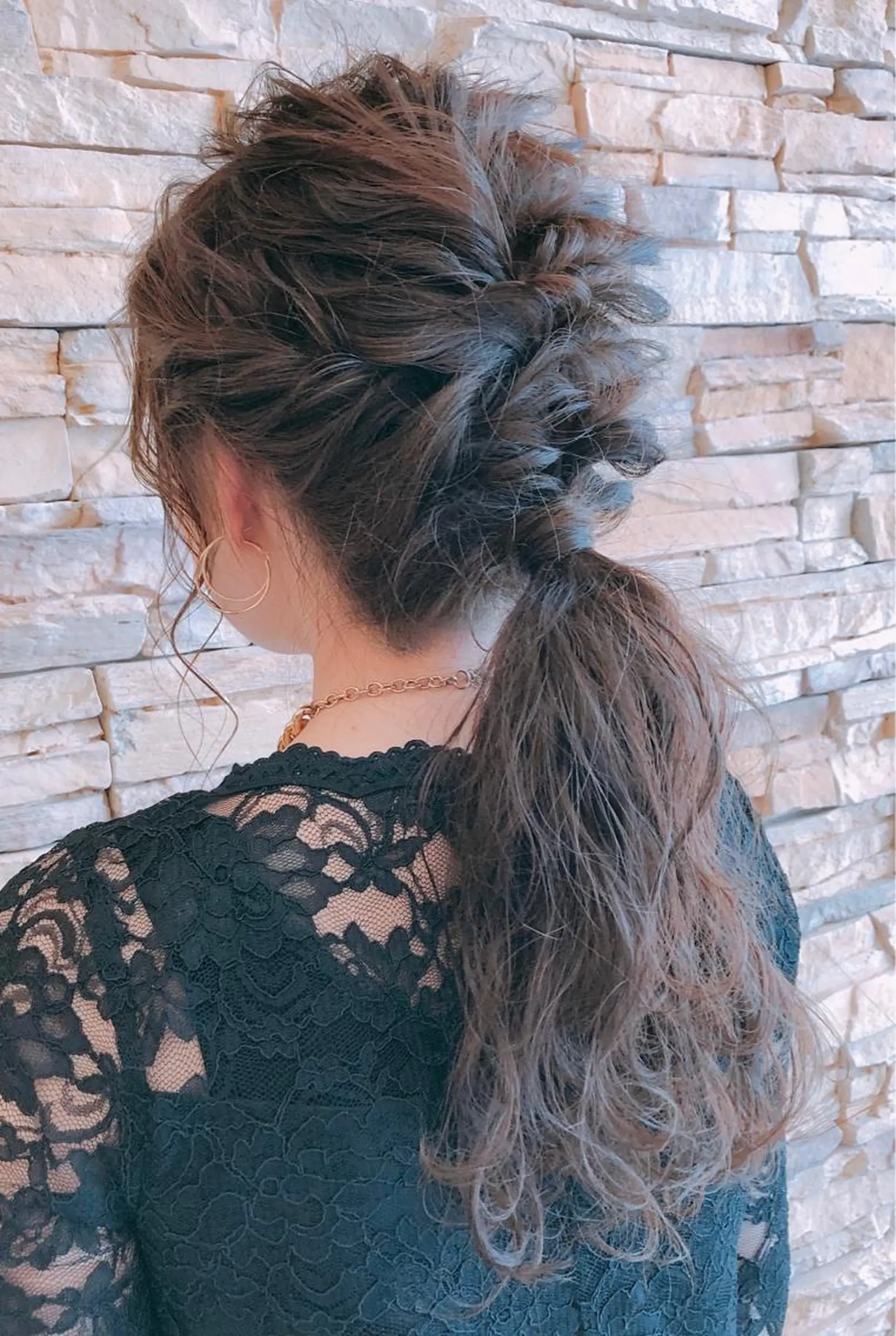 セミロング カラー ヘアアレンジ 小田 莉加子のヘアスタイル