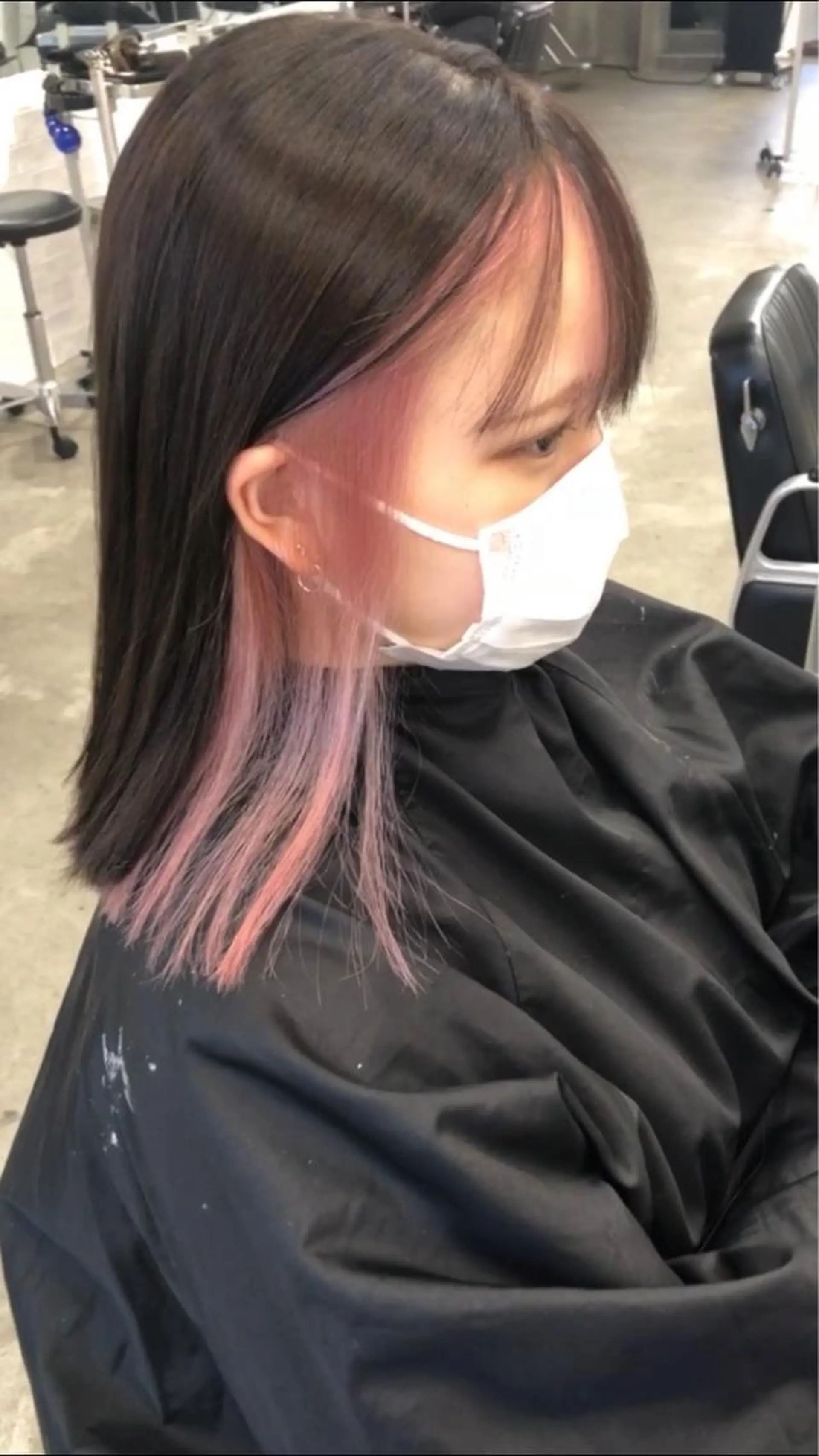 セミロング カラー ブリーチ ピンクカラー ホワイトピンク ヘアカラー 2nd所属・🤍2nd🤍田所 美希のヘアスタイル