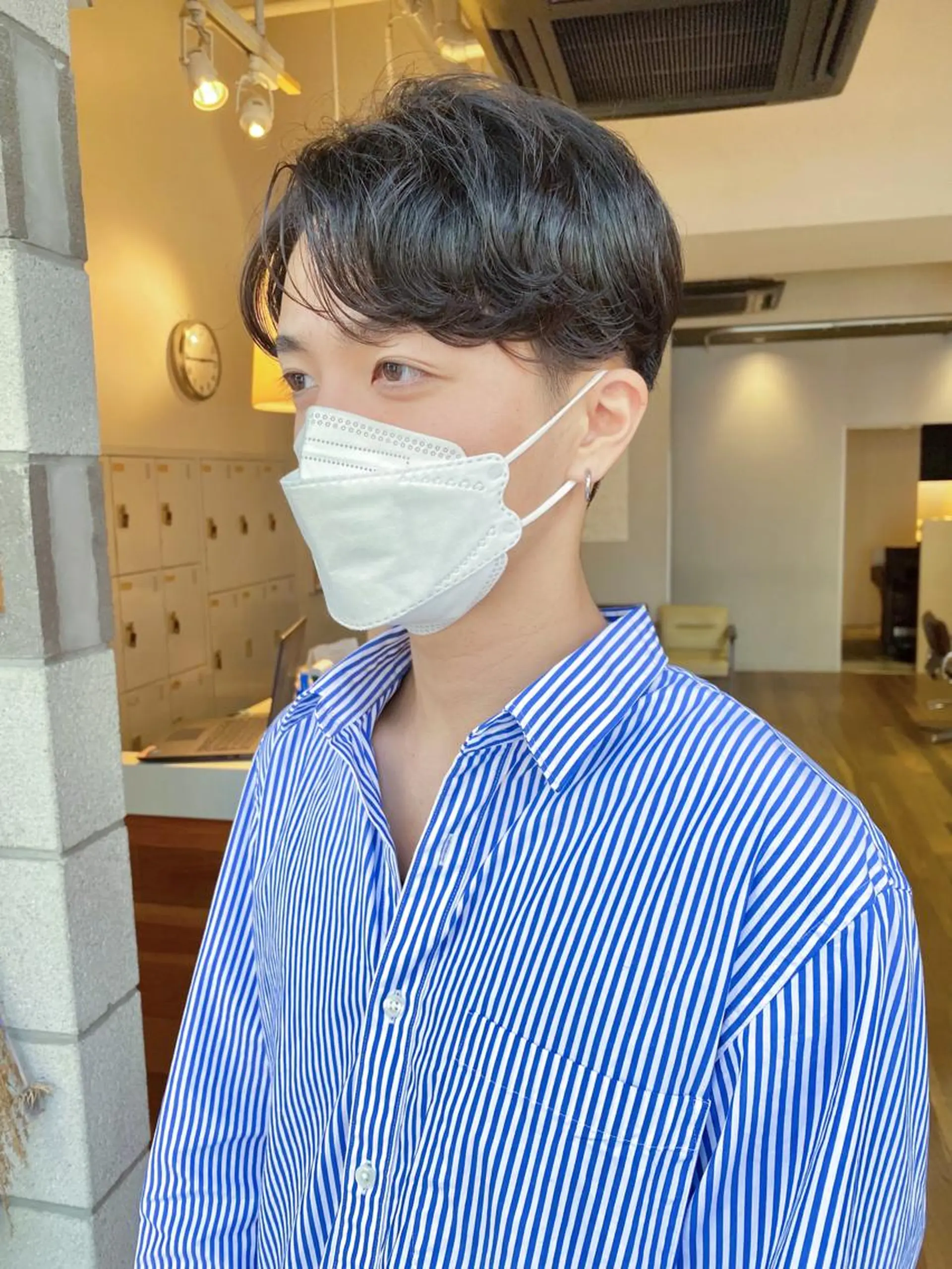 パーマ メンズ コンマヘア メンズ韓国風 メンズパーマ メンズパーマ/ ハイトーン/古川晴輝のヘアスタイル