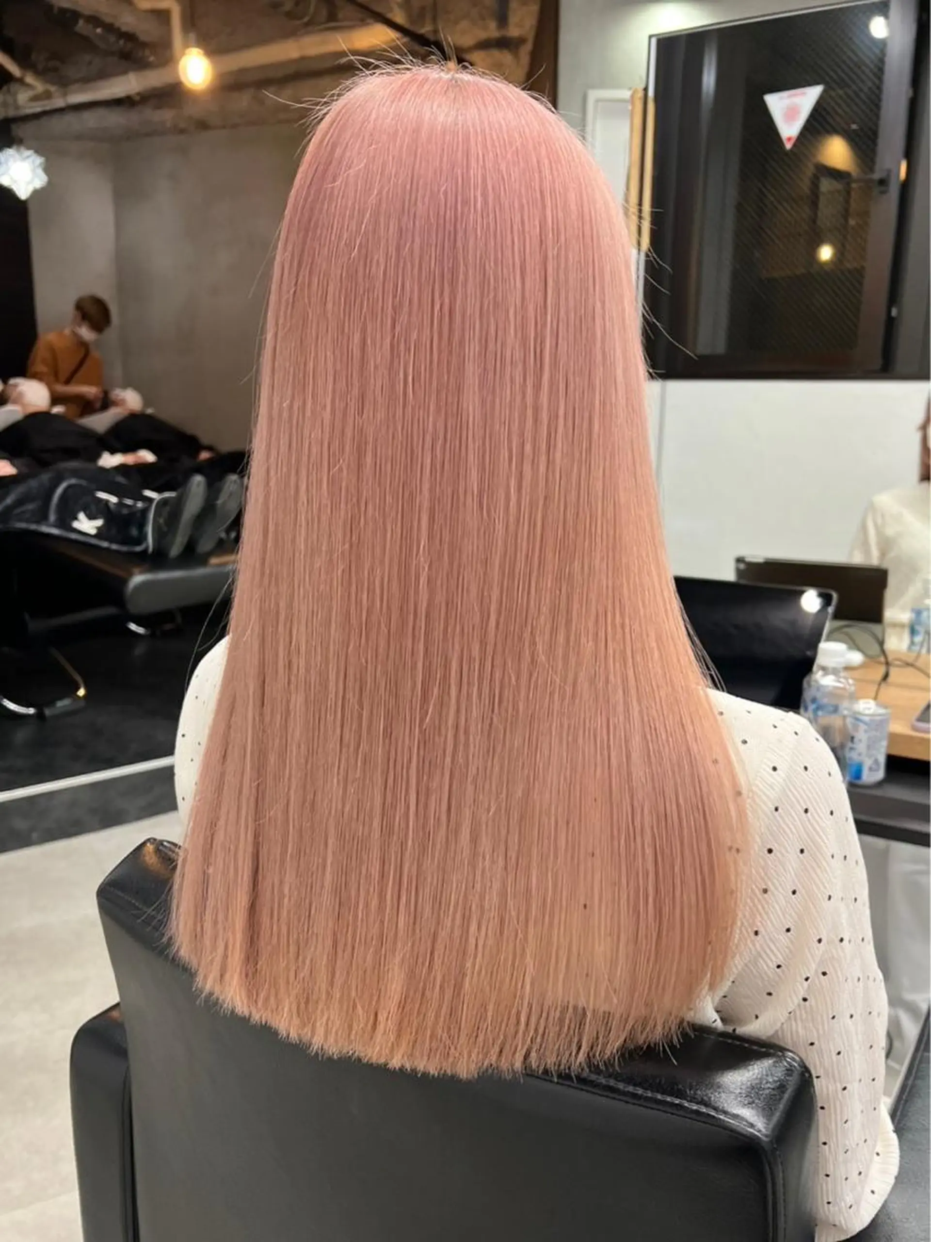 ロング カラー ピンクカラー カット ヘアカラー トリートメント 🧸艶々韓国ヘア 🧁mizunaのヘアスタイル