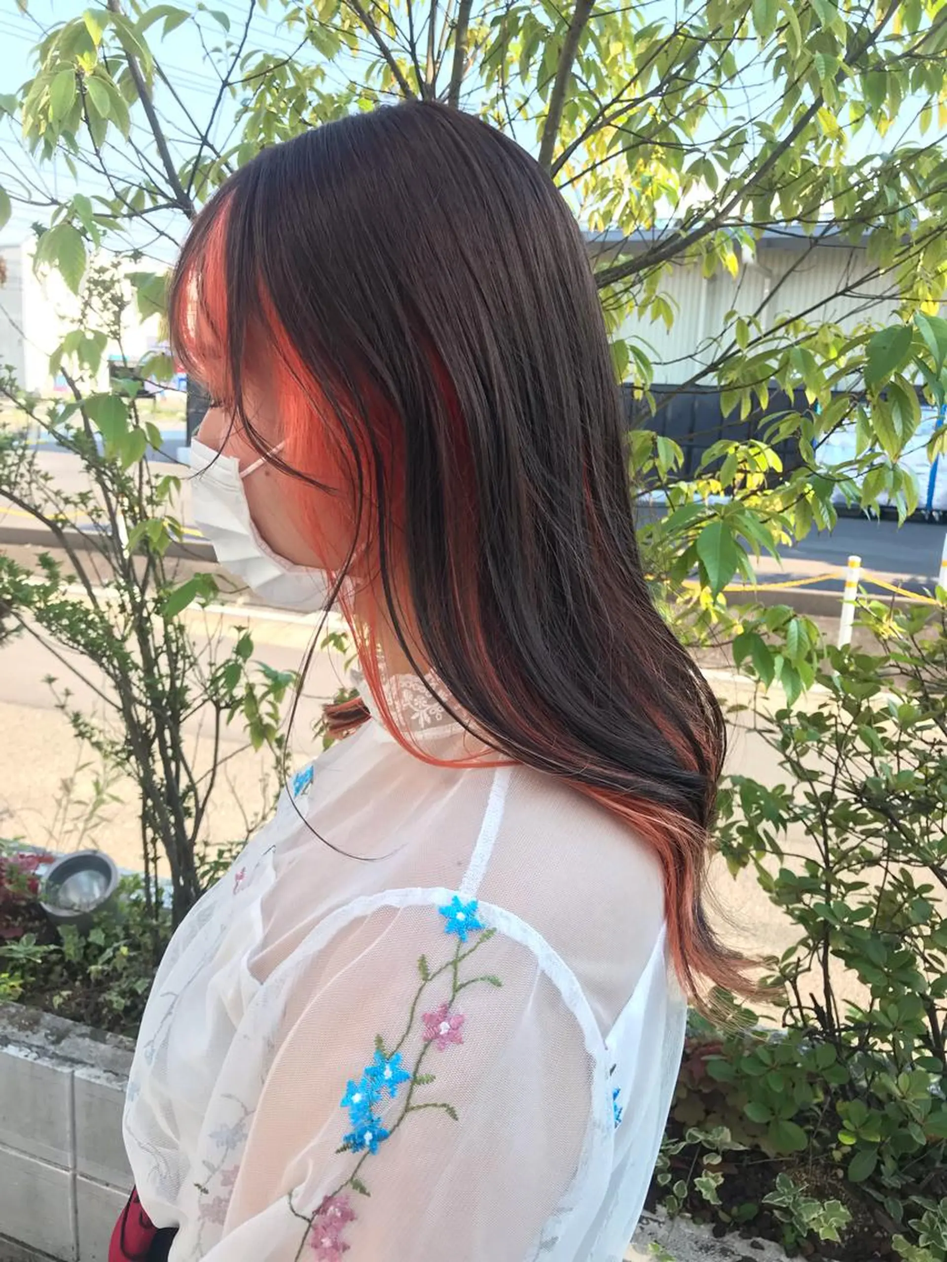 ロング ミストバング カット ヘアカラー トリートメント 下條 真のヘアスタイル