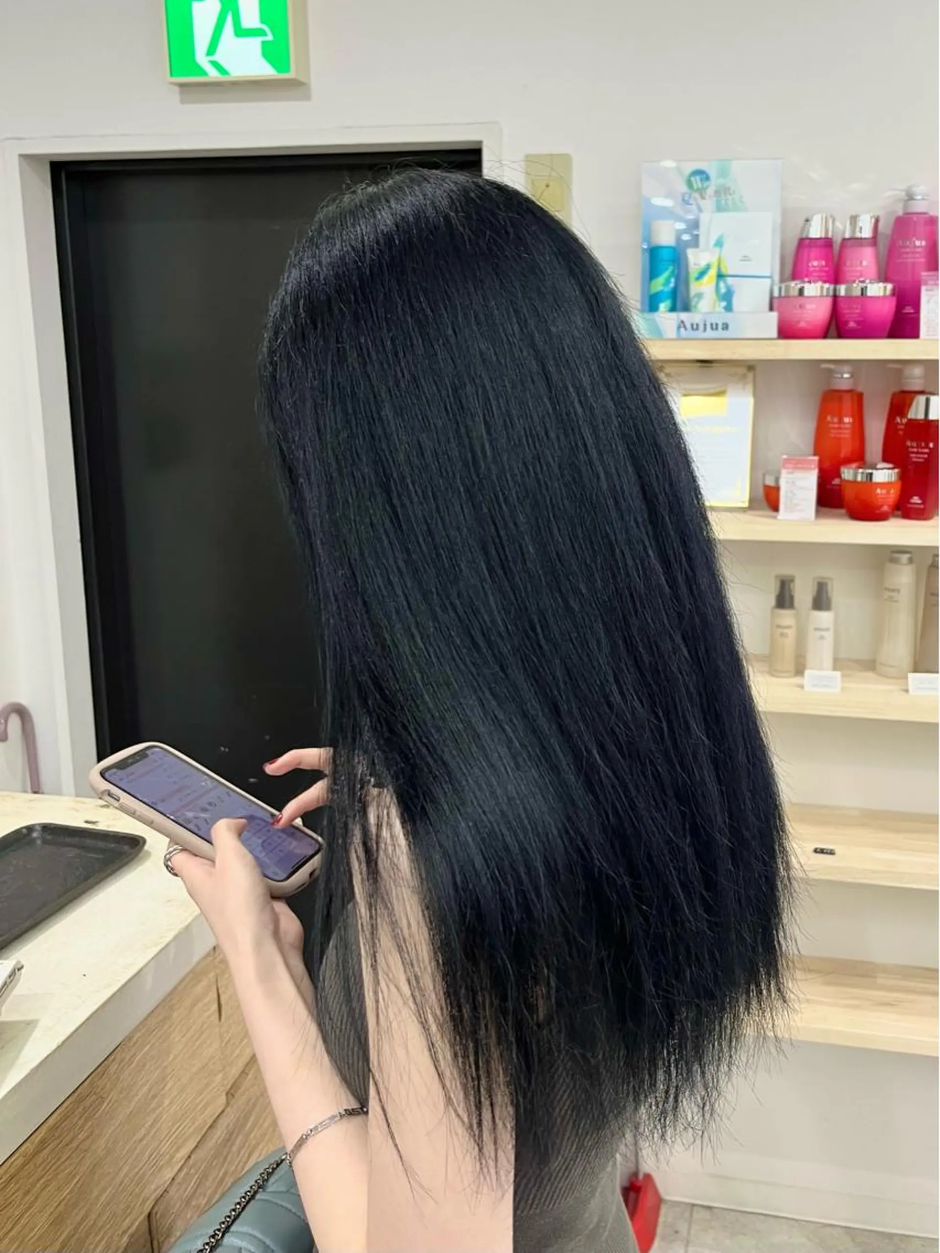 セミロング カラー 黒髪 ブルーカラー ブルーブラック カットモデル募集🐺 らいと💎のヘアスタイル