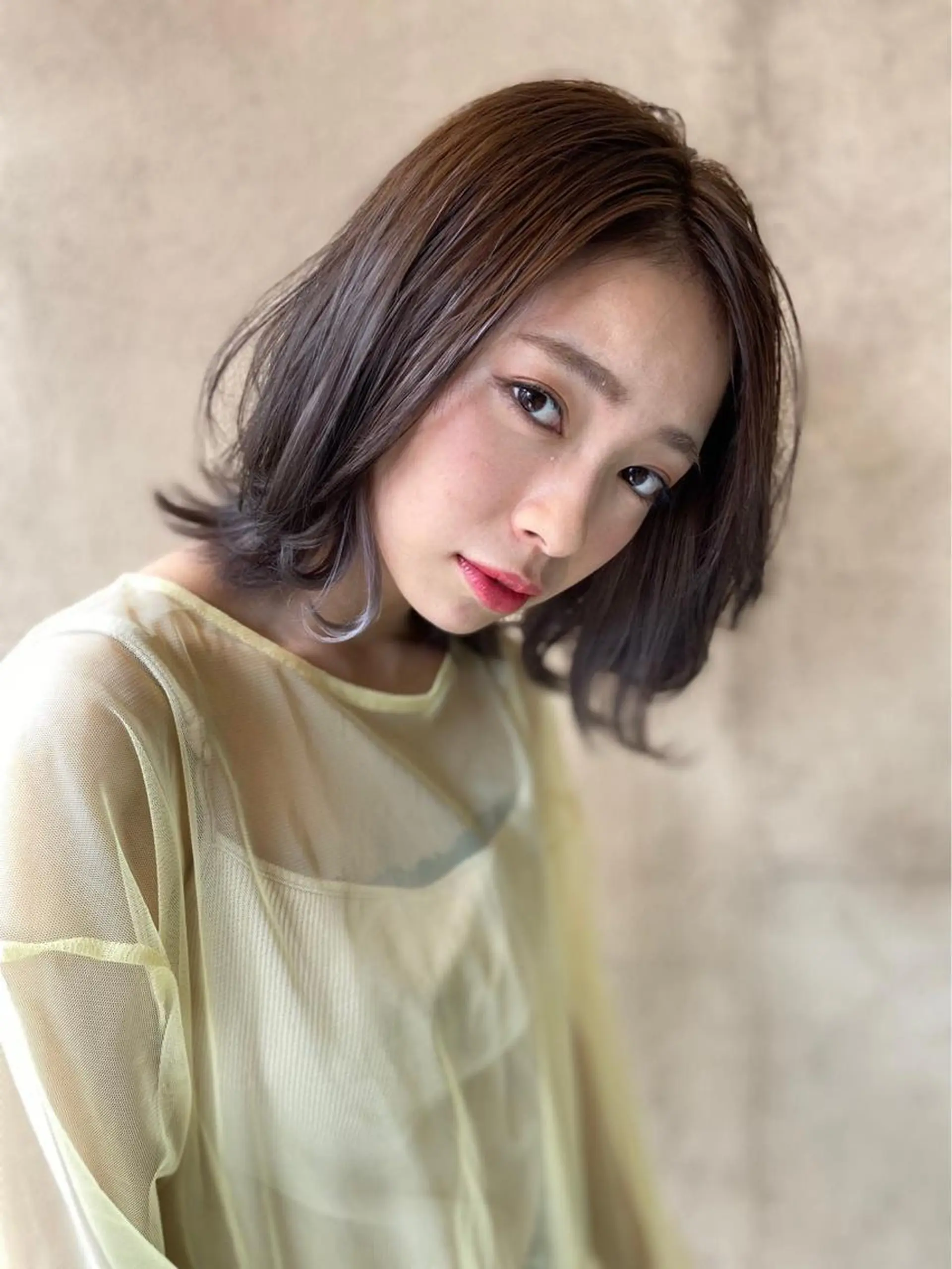 ミディアム 西新/siohair 似合わせ/石尾刻矢のヘアスタイル