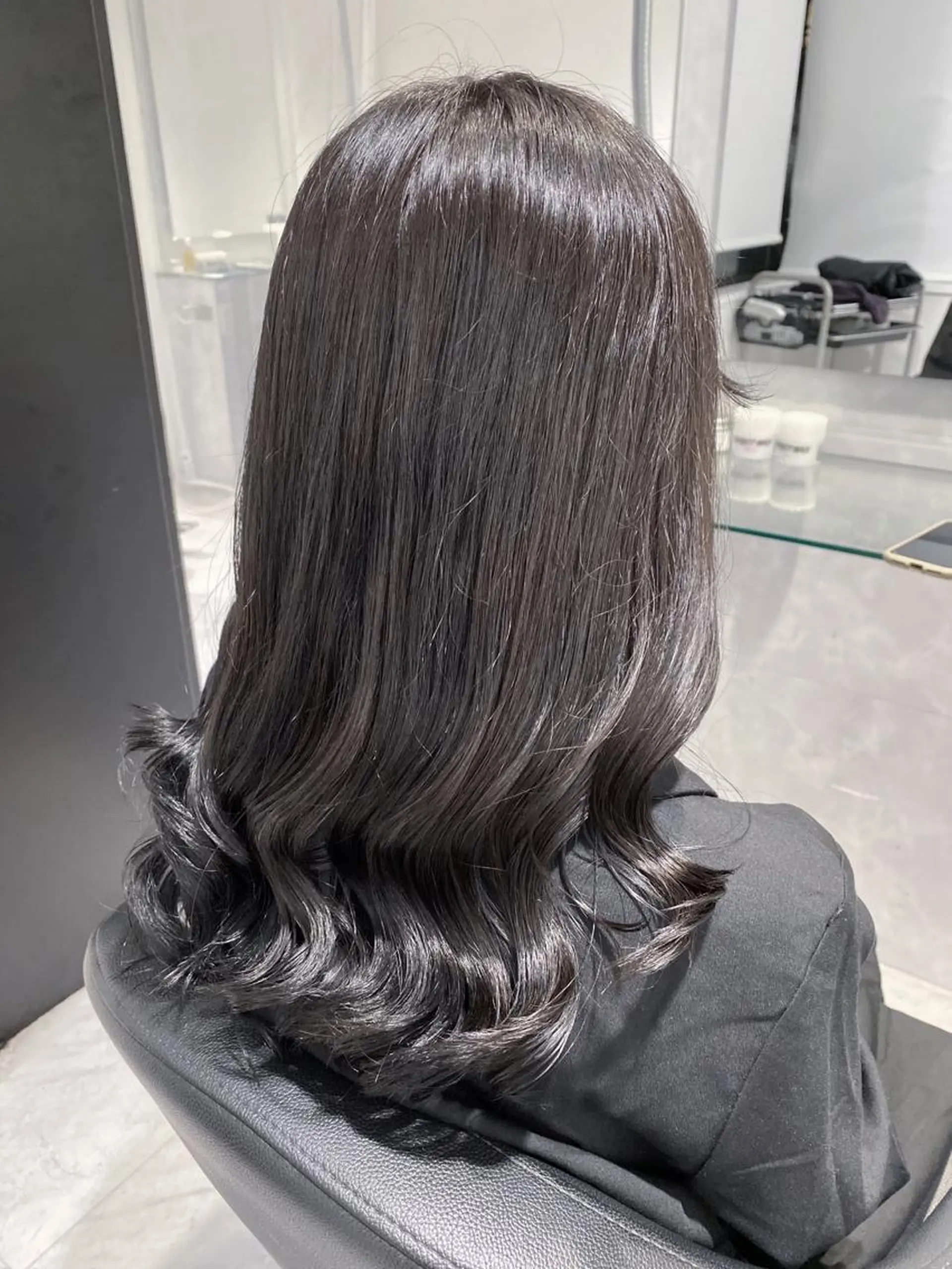 ロング ヘアカラー トリートメント ヘッドスパ 透明感♡グレージュ ♡ミルクティー♡のヘアスタイル