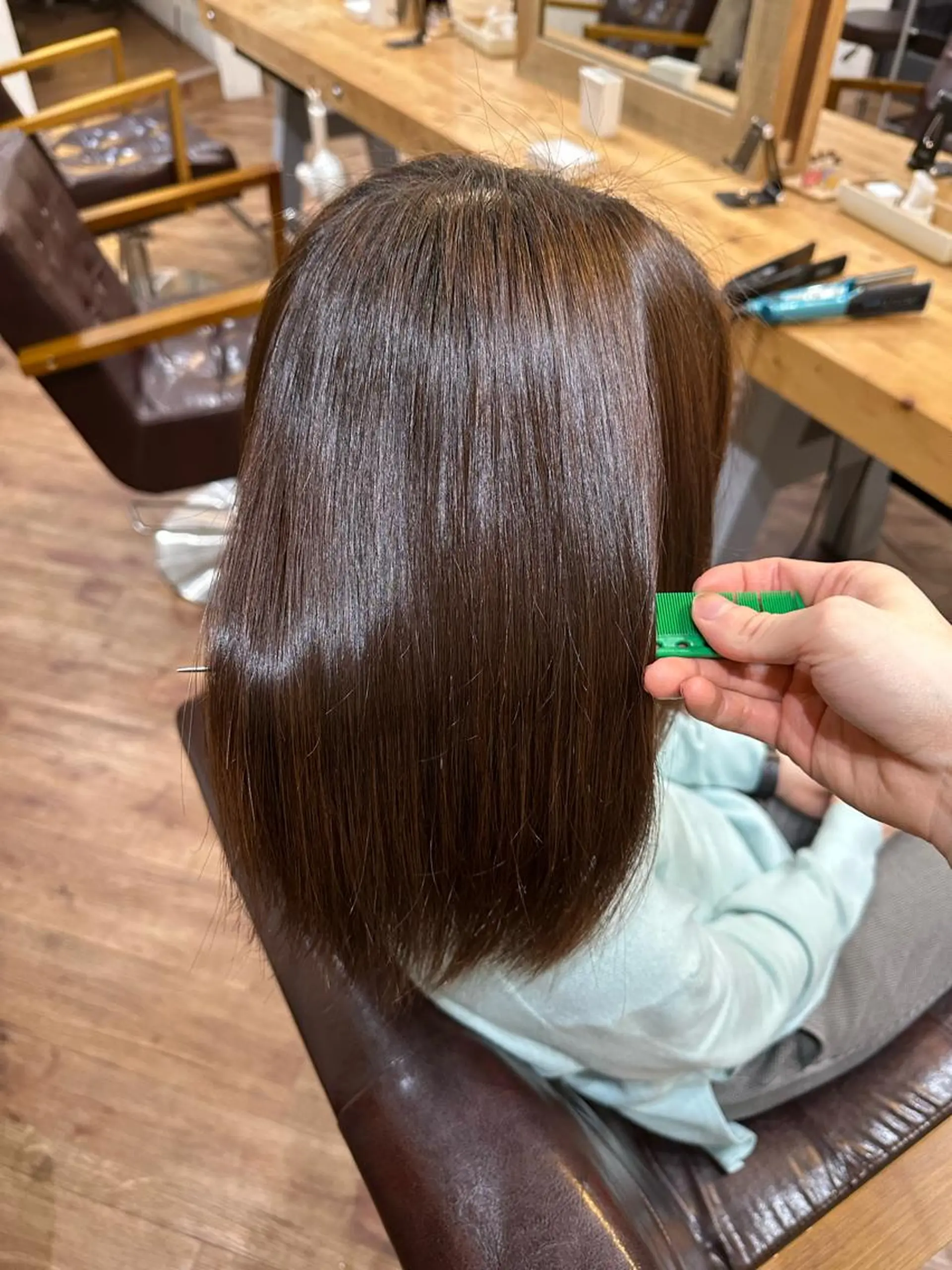 ミディアム パーマ little広島所属・【縮毛矯正】 予約リクエストのみ可のヘアスタイル