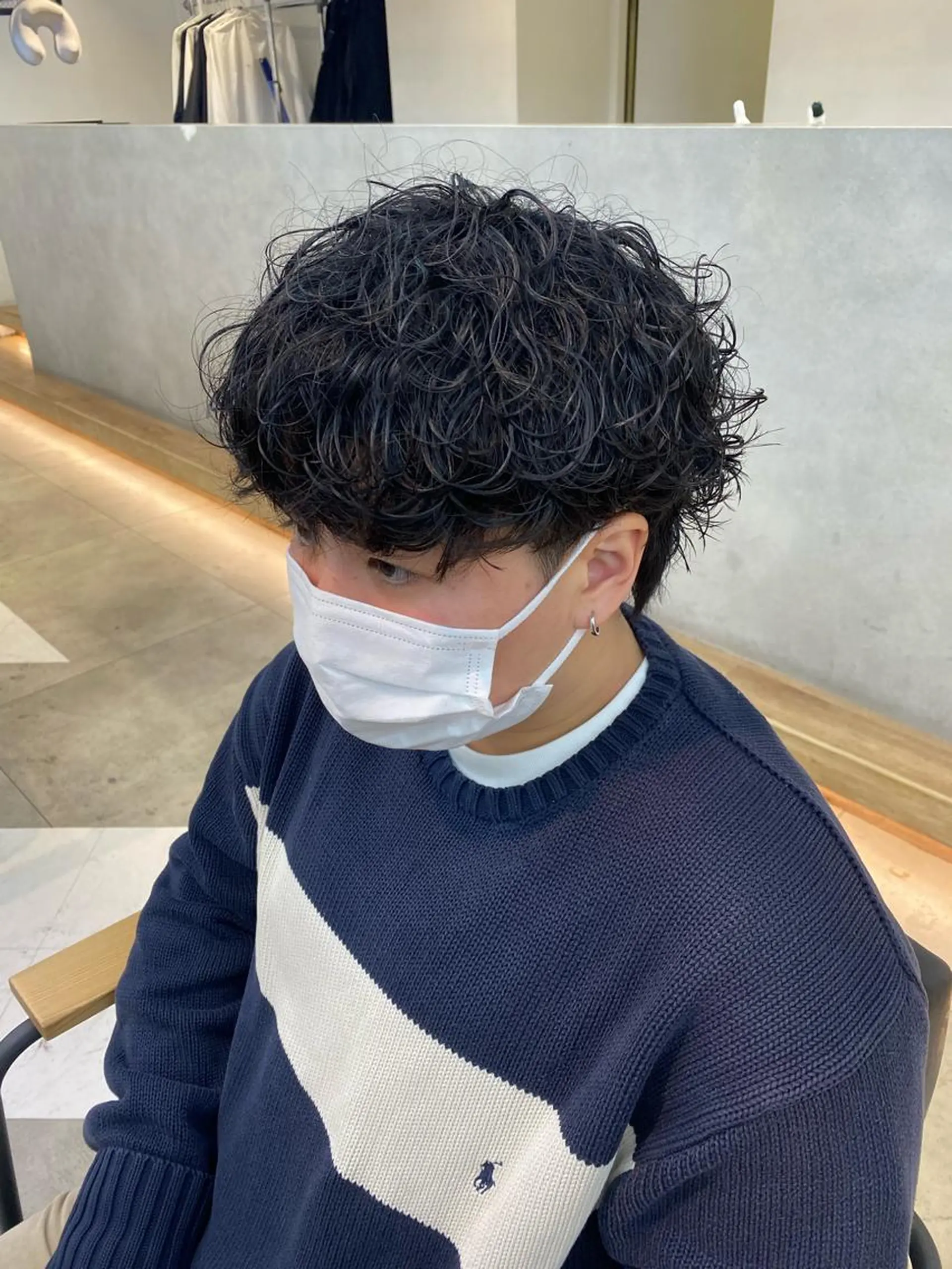 パーマ メンズ カット パーマ 新宿【メンズパーマ】 塩澤太一のヘアスタイル
