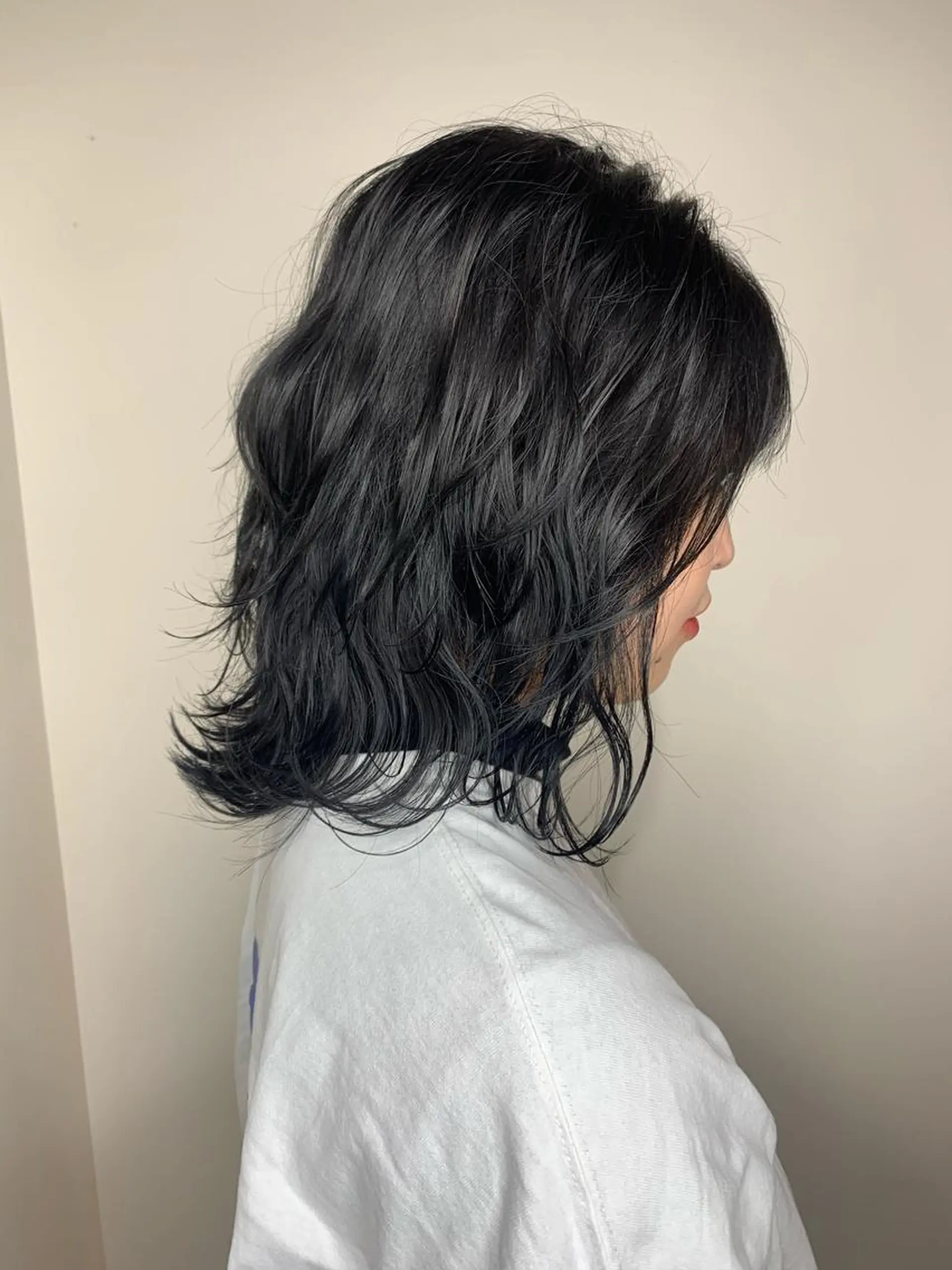 セミロング カラー ハイライト✖️ 暗髪🤎Nahoのヘアスタイル