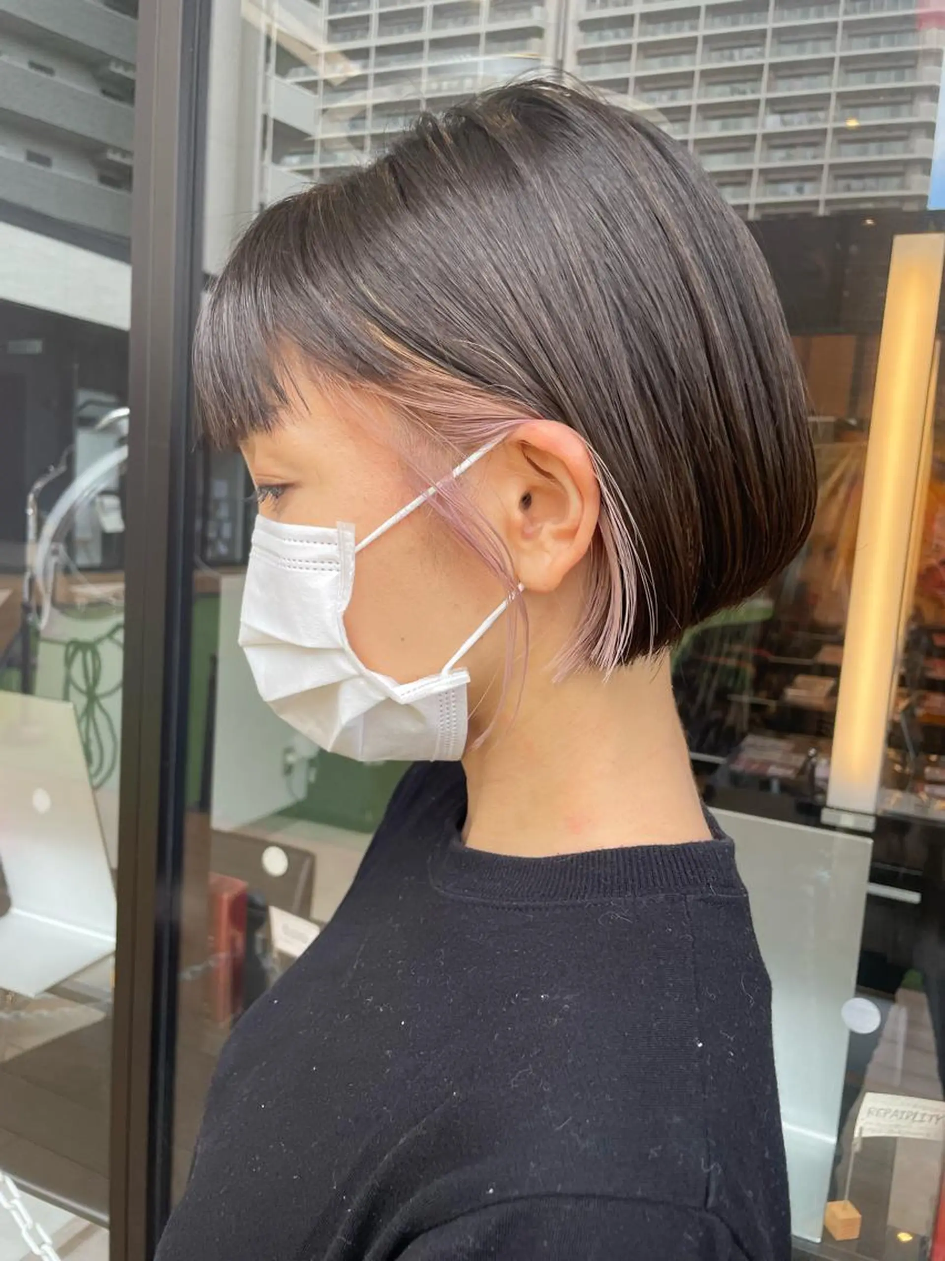ショート カラー ベージュカラー ピンクカラー ピンクベージュ メンズヘア特化 崎田 成人のヘアスタイル