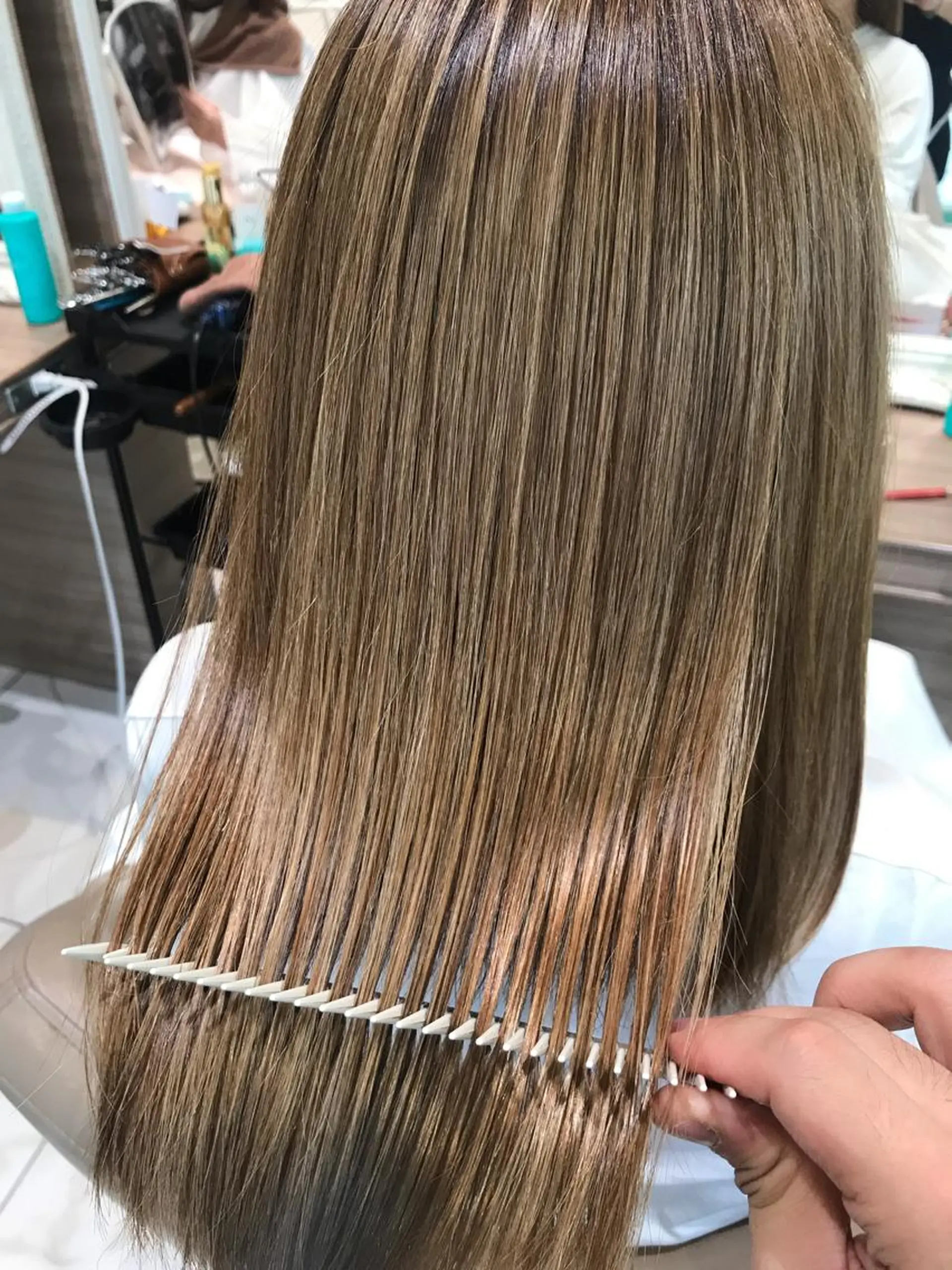 セミロング パーマ 伸ばしかけ 髪質改善 縮毛矯正 トリートメント CURE nex the salon所属・清野 大のヘアスタイル