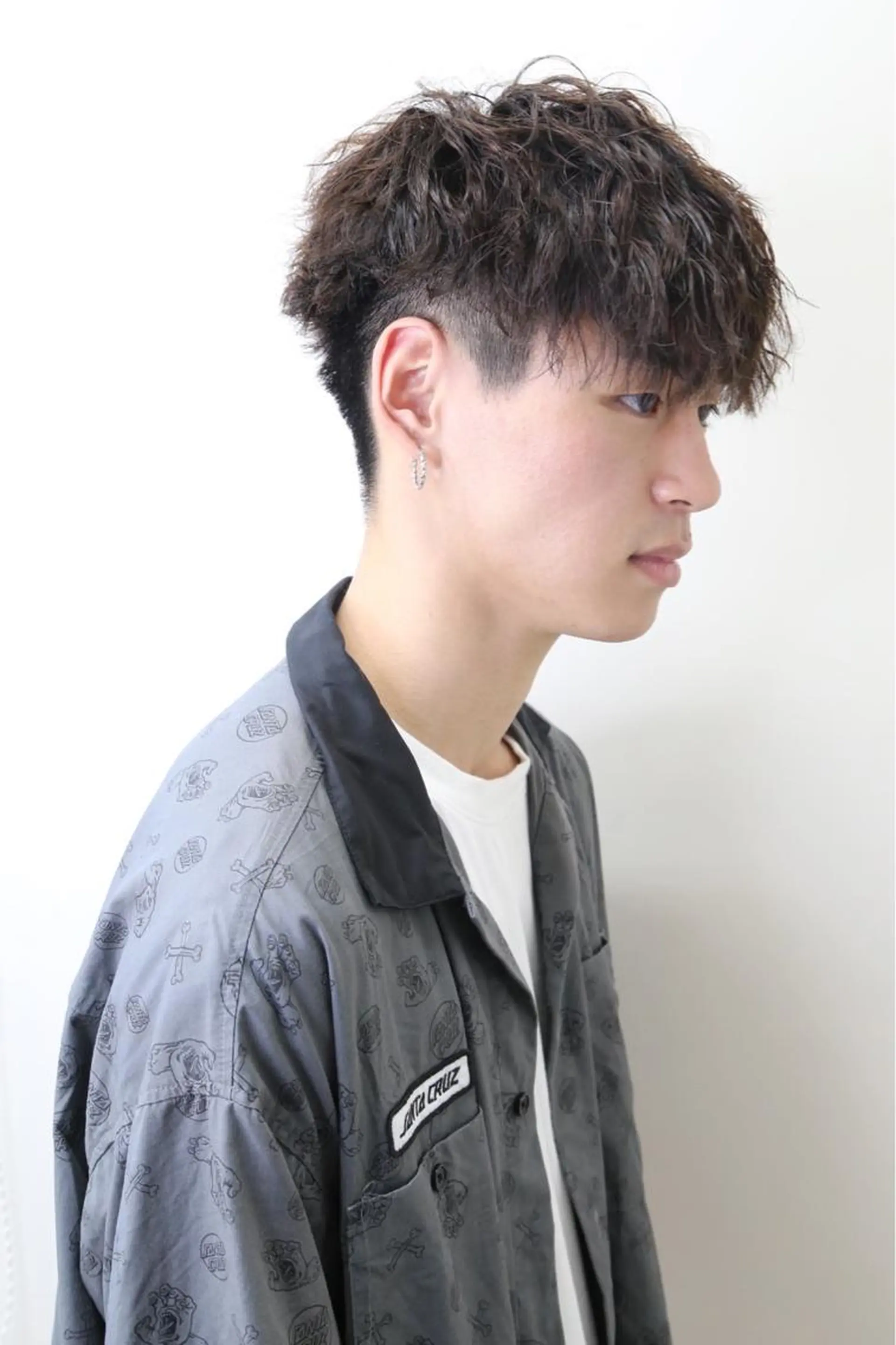 ショート パーマ メンズ 波巻きパーマ パーマ HAIRSILVA徳間店所属・石倉 真のヘアスタイル