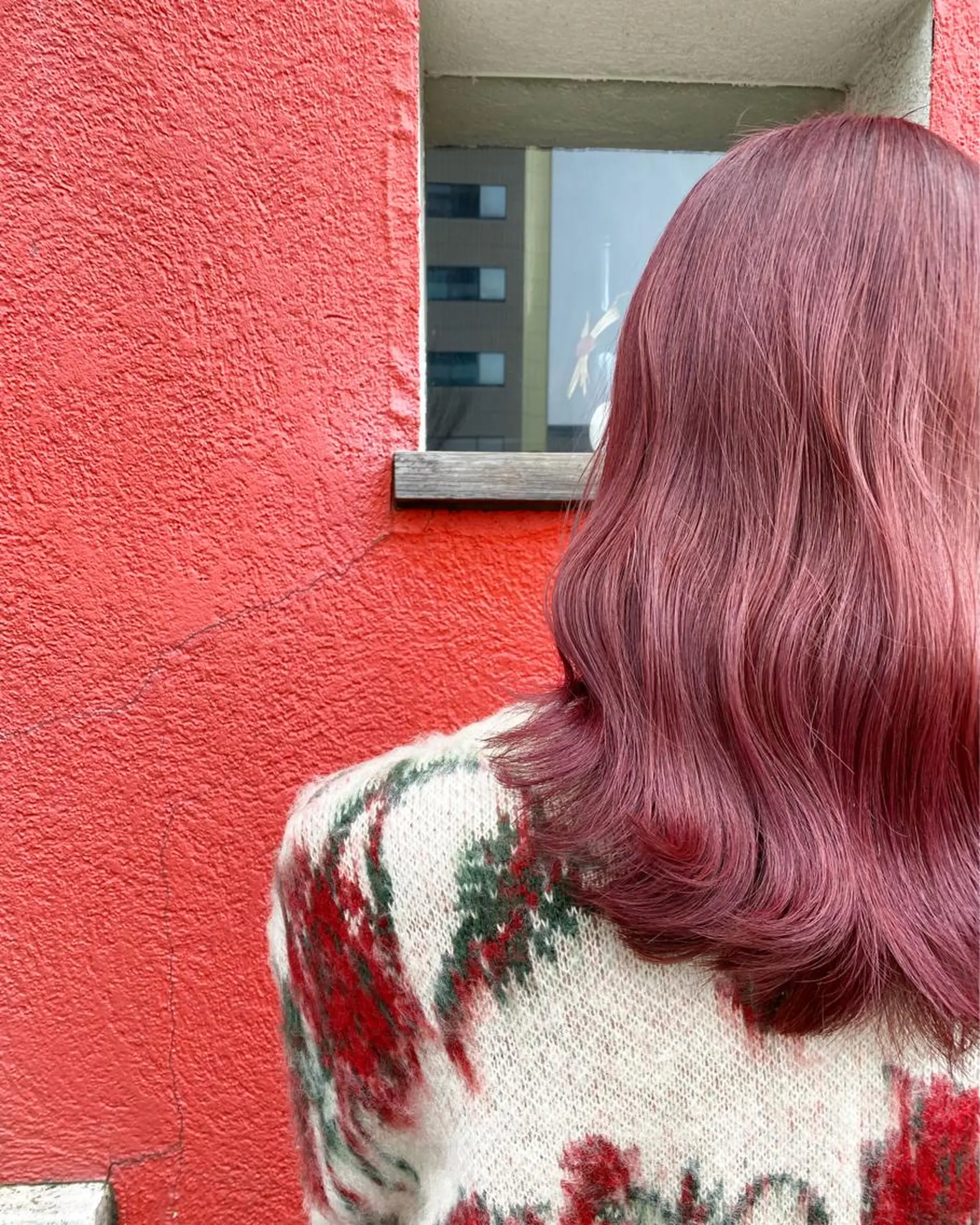 ロング カラー レッドカラー ✨Riria✨ ブリーチなしカラーのヘアスタイル