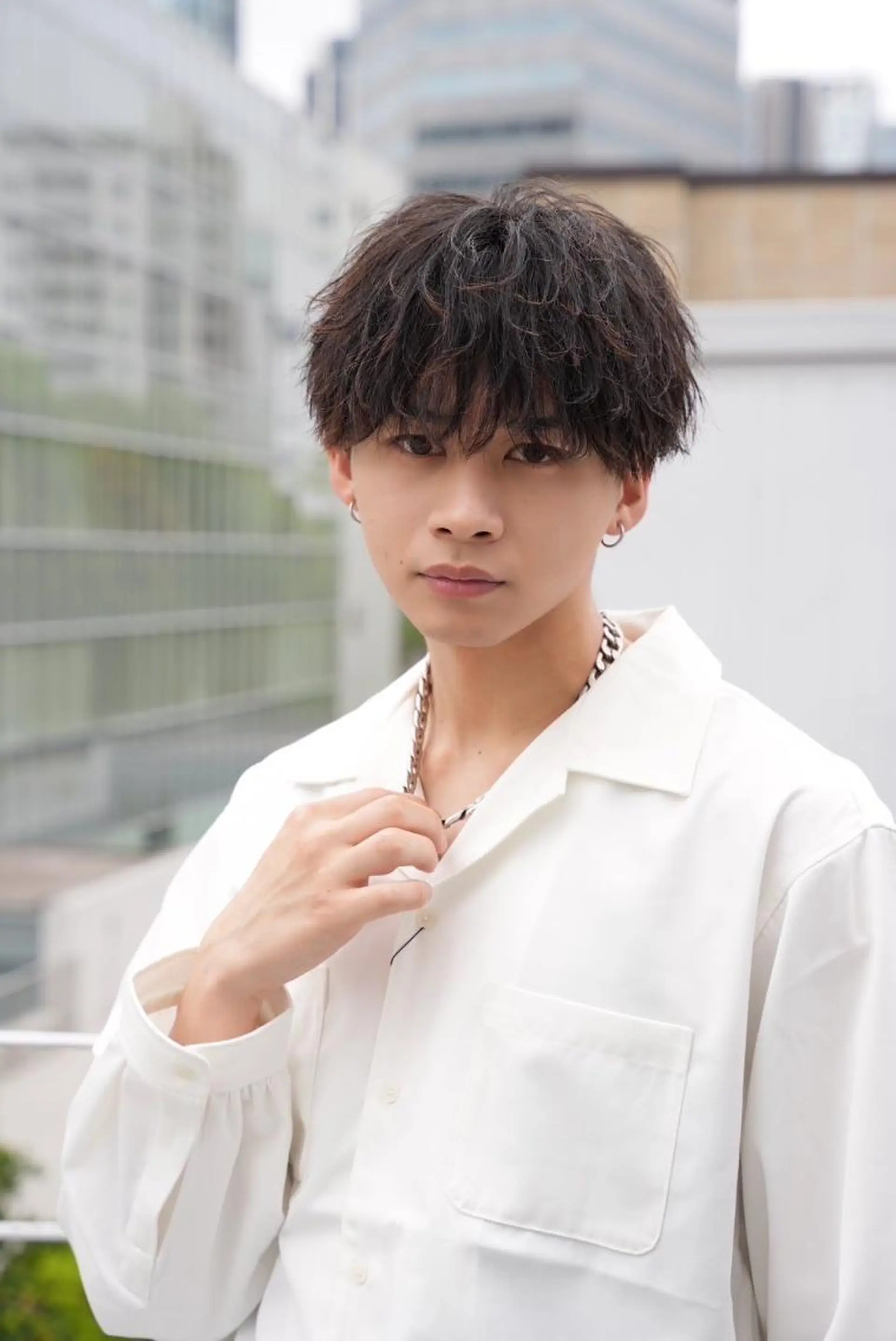 ミディアム メンズ 毛流れパーマ&縮毛 ⚔️夢生志(ゆうし)のヘアスタイル