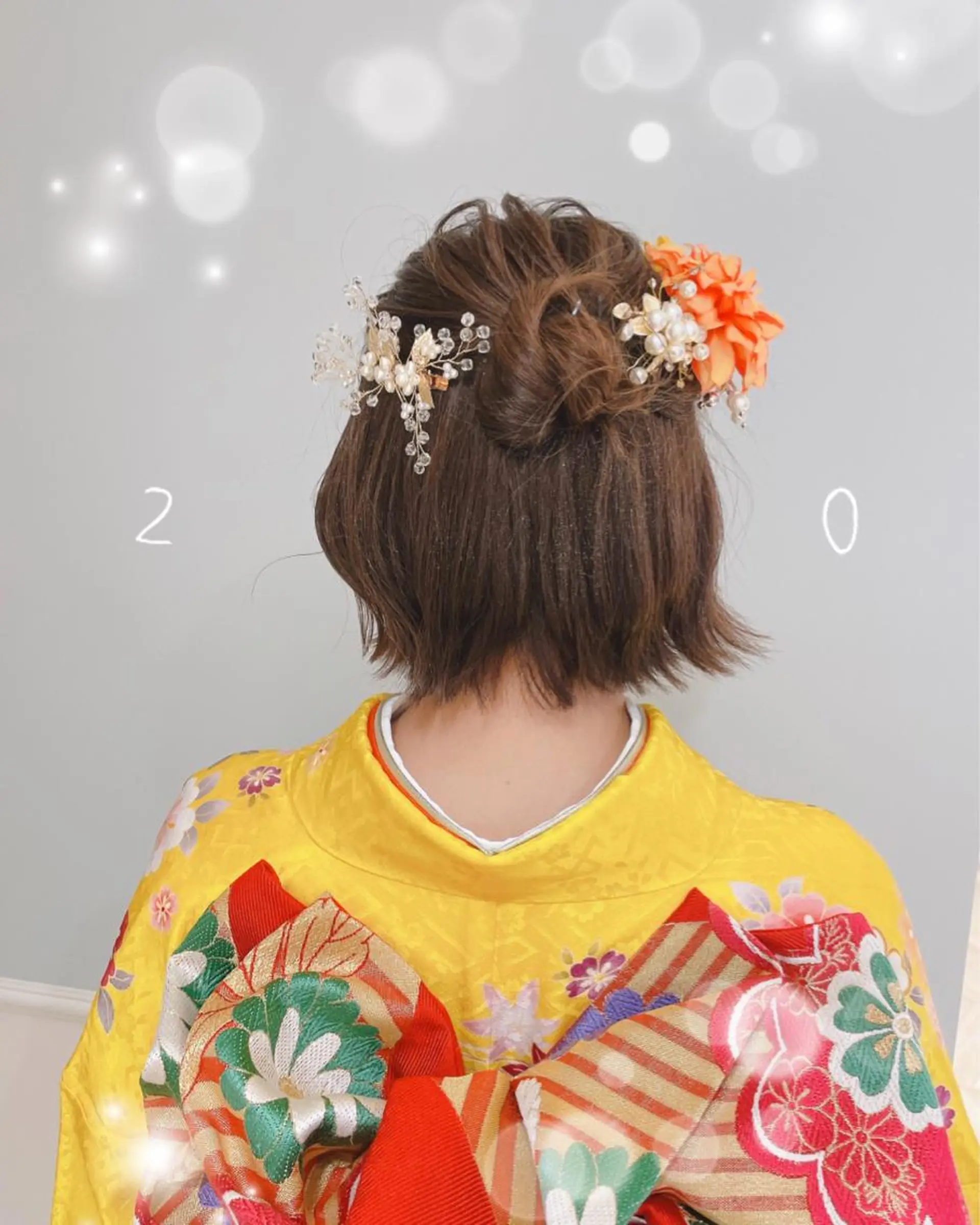 ショート ヘアアレンジ ハーフアップ お団子ヘア ヘアセット 💐レイヤー/透明感 カラー💐智口彩香のヘアスタイル